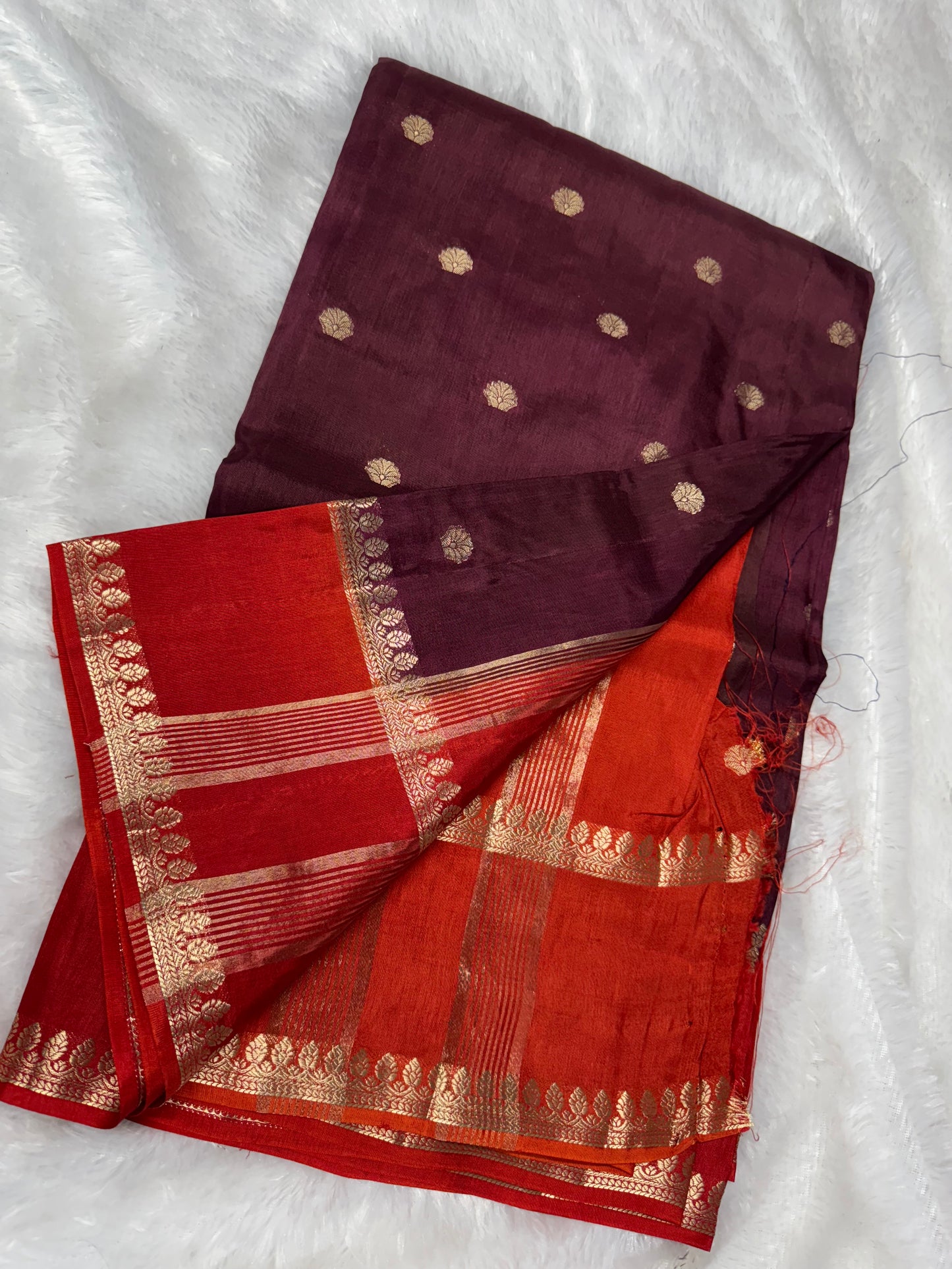 Russian silk vintage saree-SR1176H