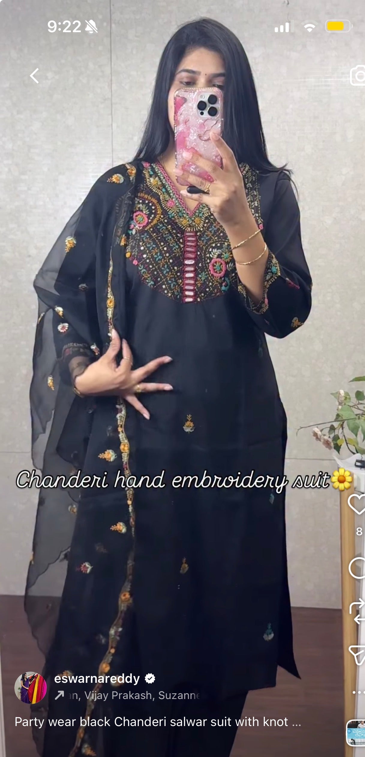 Chanderi embroidery suit-SRX002