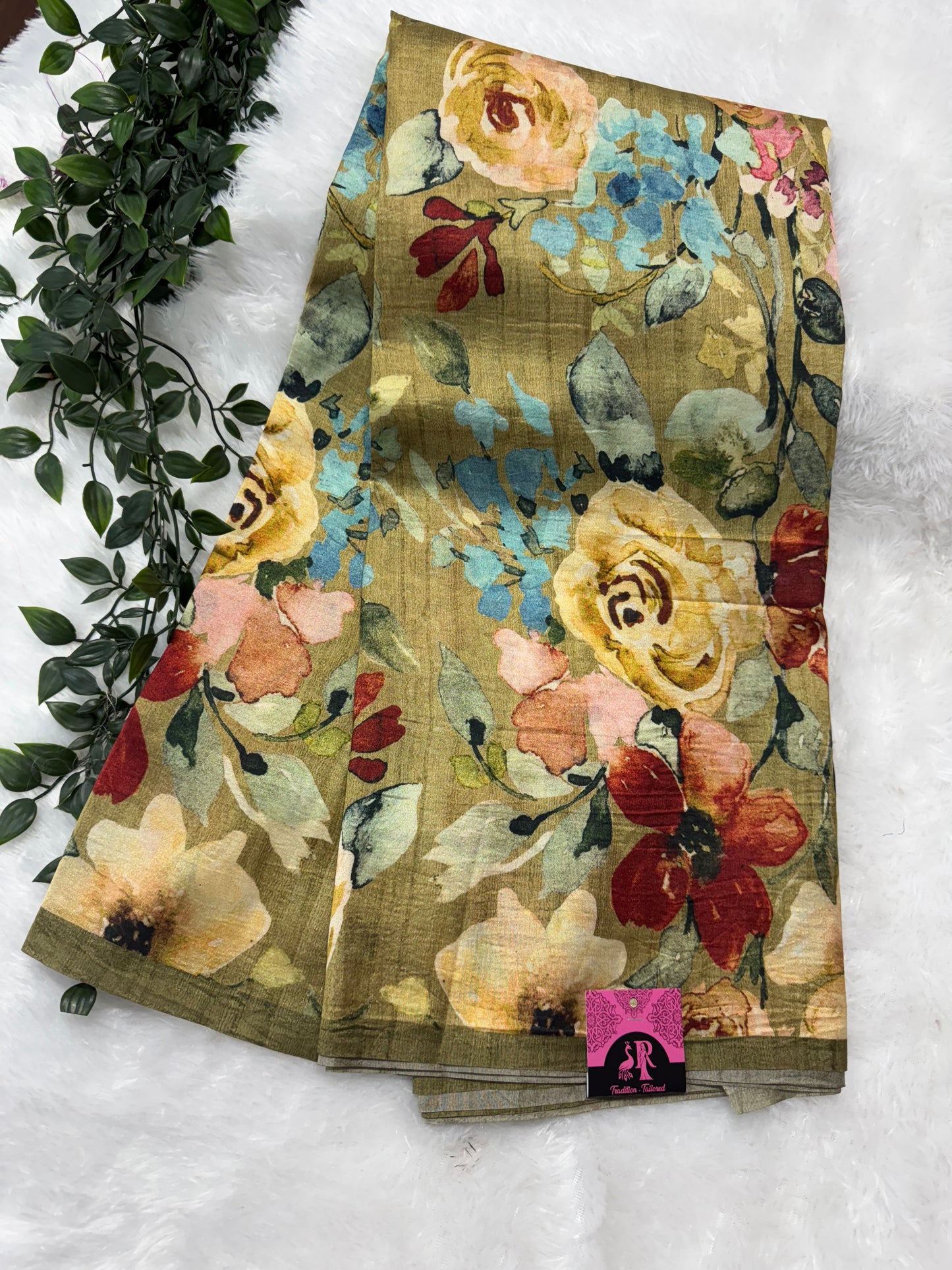 Tassar silk digital print saree-SR1126E