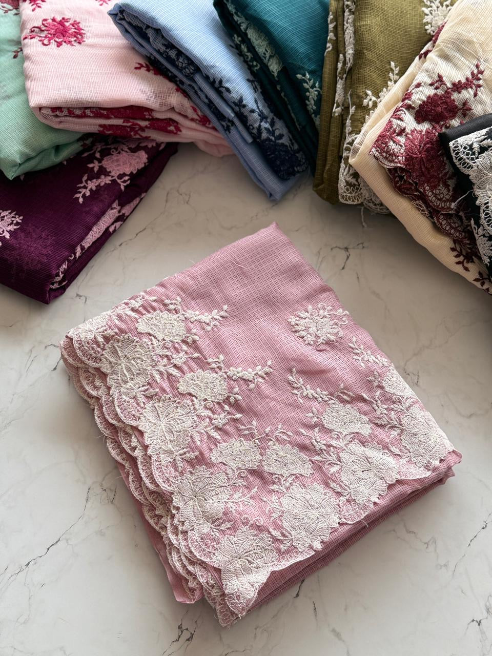 Kota doria Embroiderd saree-SR1239Q