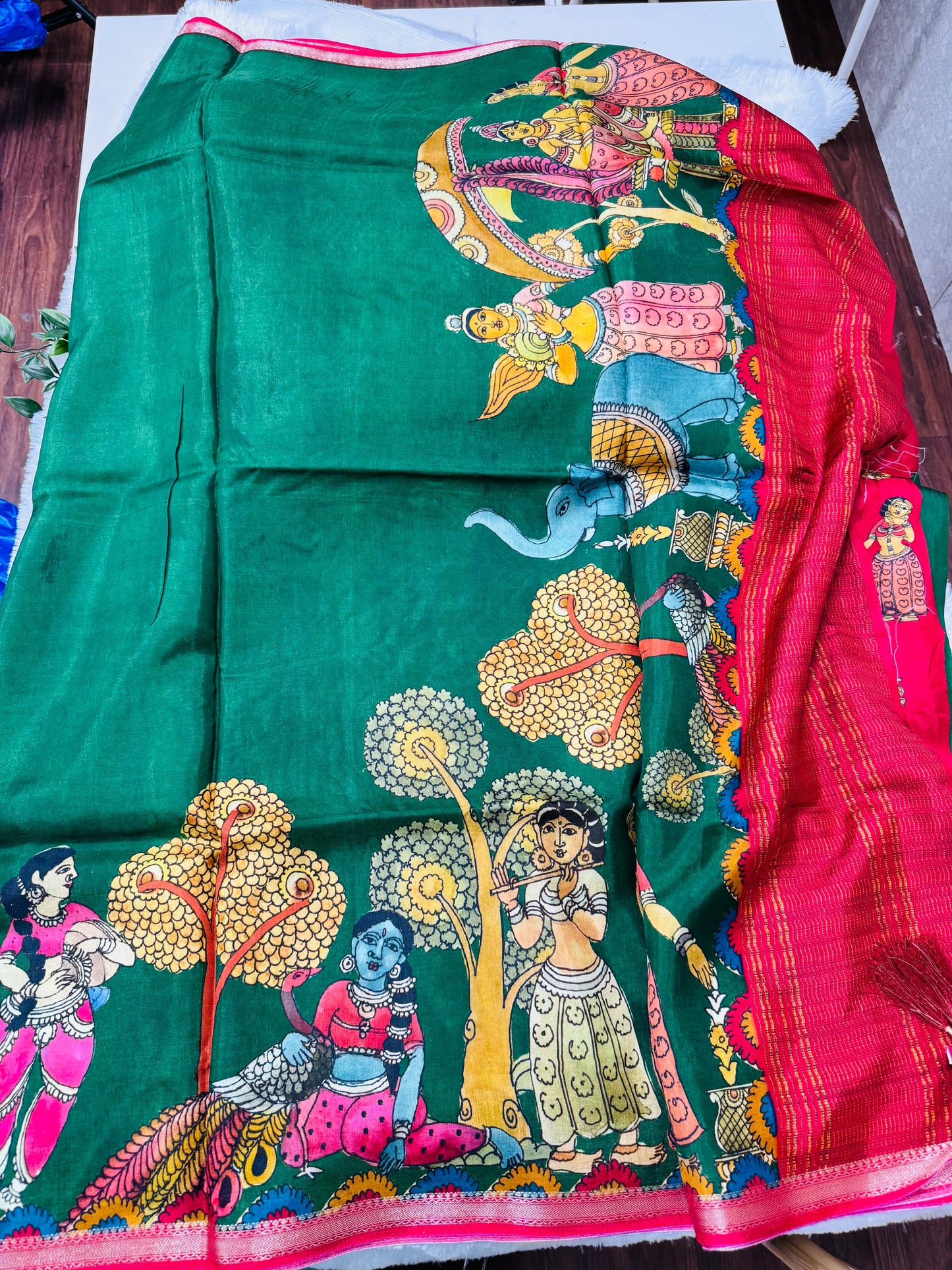 Kanchi crepe Kalamkari saree-SR1031F