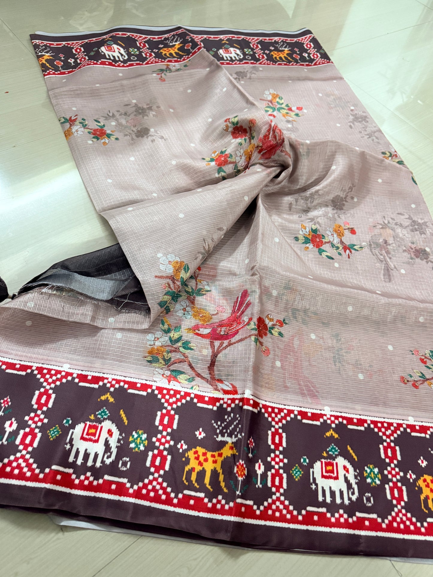 Silk kota digital print saree-SR1249E
