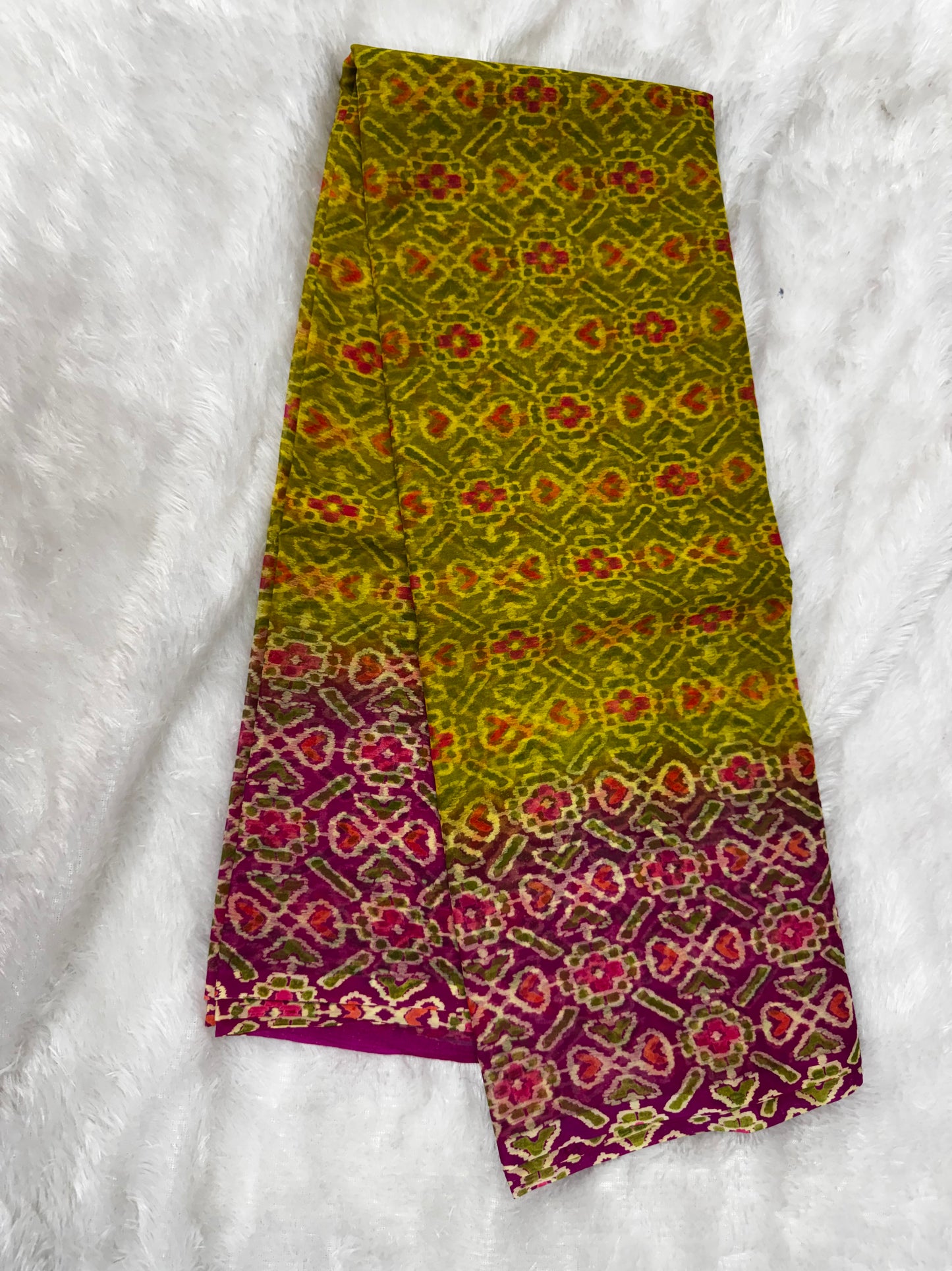 Chiffon ajrakh saree-SR1234D