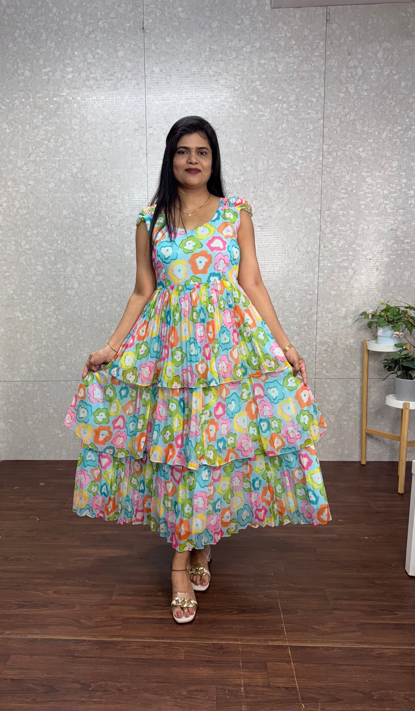 Chiffon doodles Frock-SRF1026A