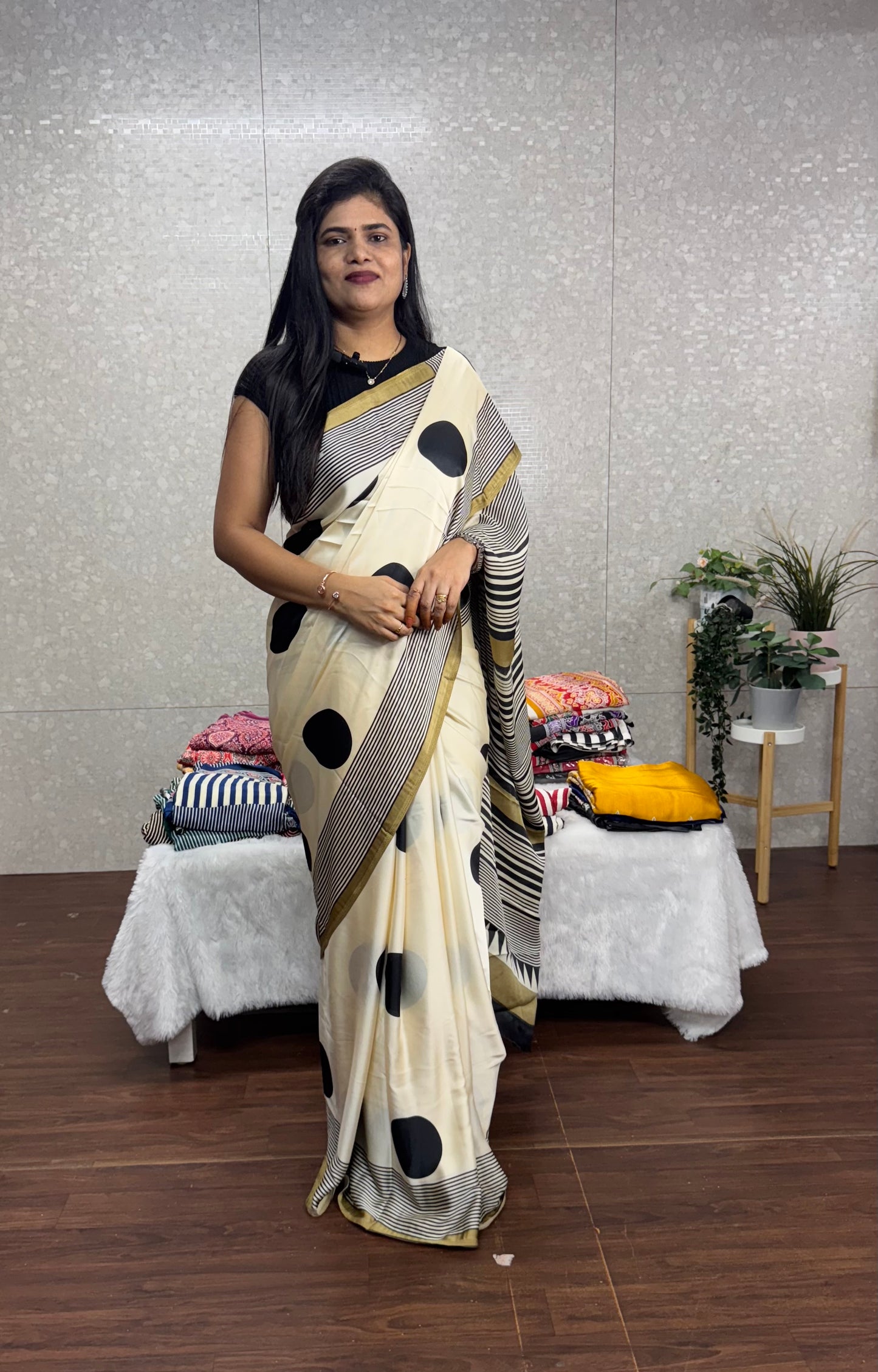 Modal silk Ajrakh saree-SR1056B