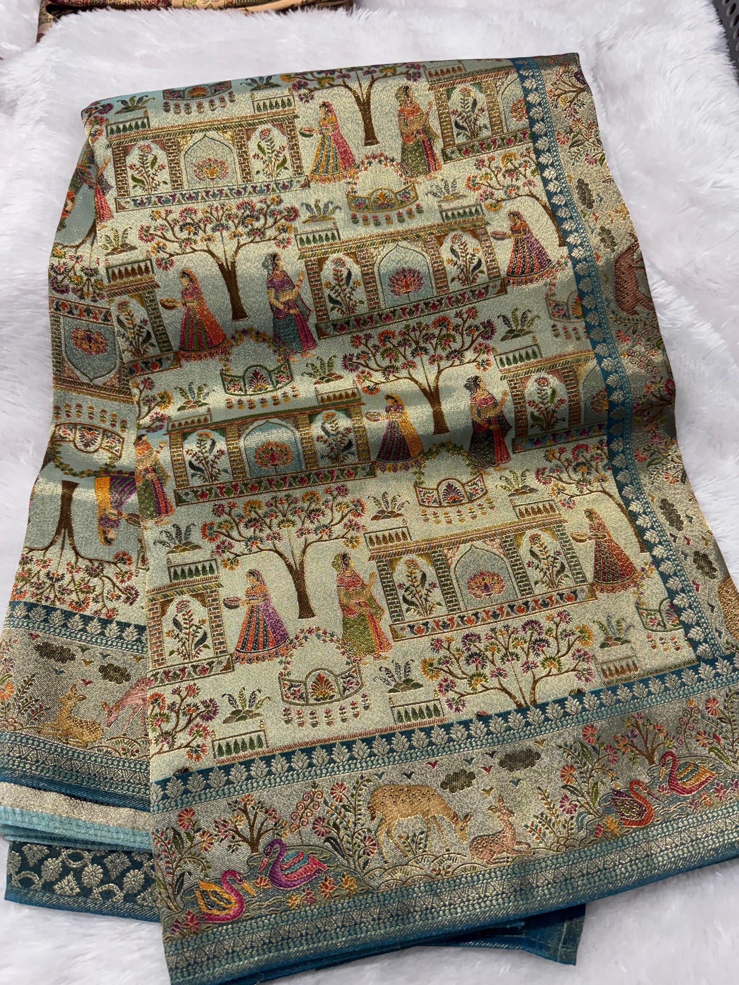 Pure pashmina saree-SR1270F