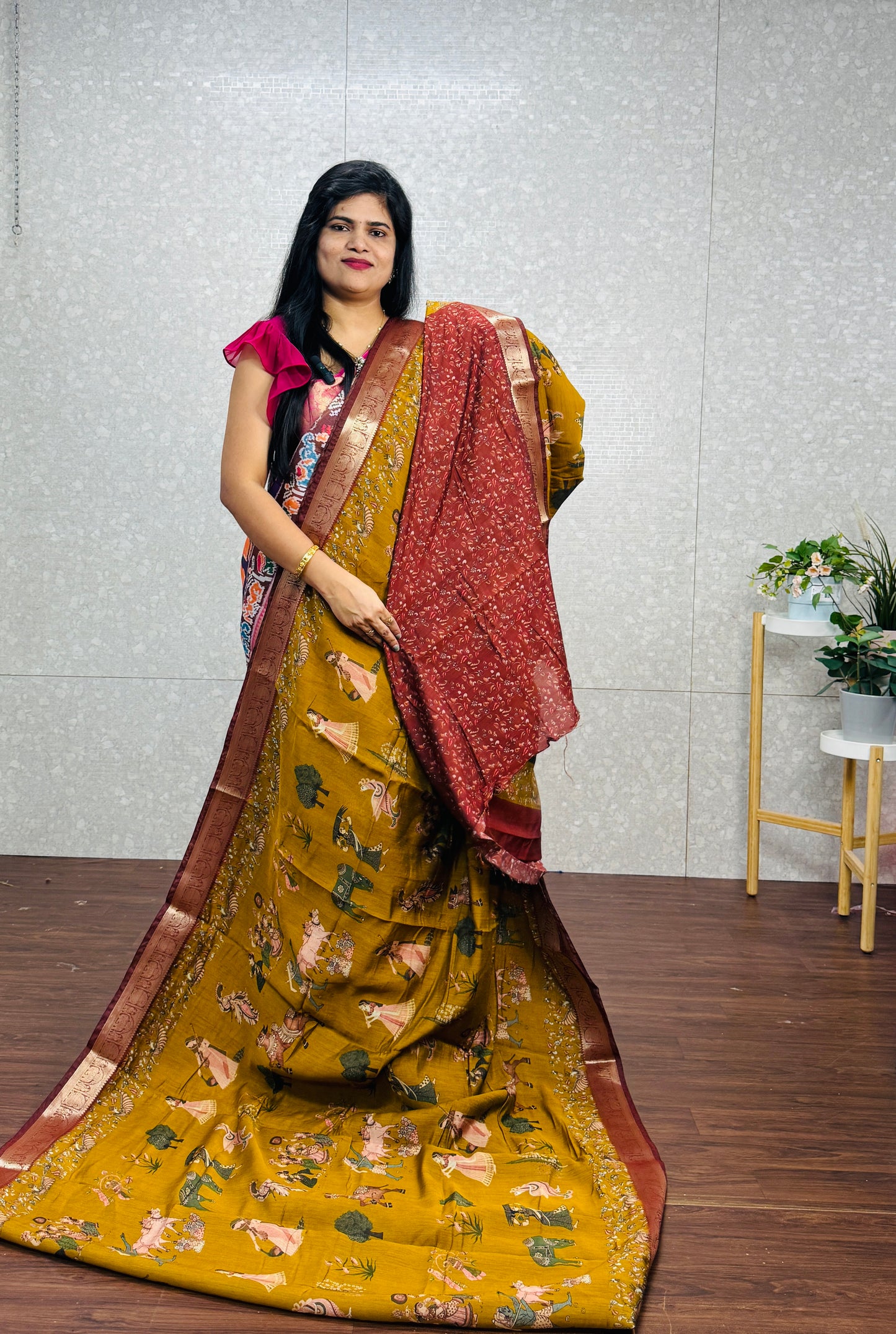 Viscose mushru silk saree-SR1109E