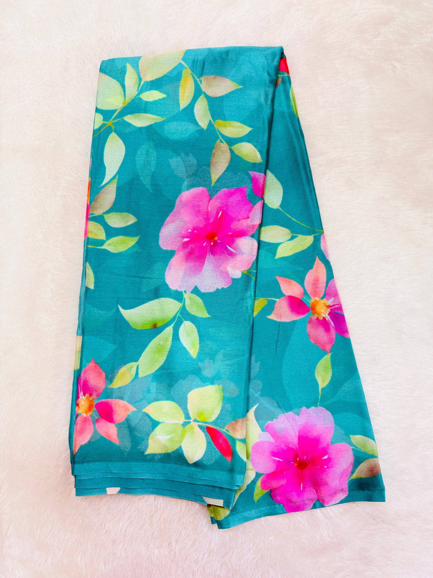 Soft chinnon digital print saree-SR1225D