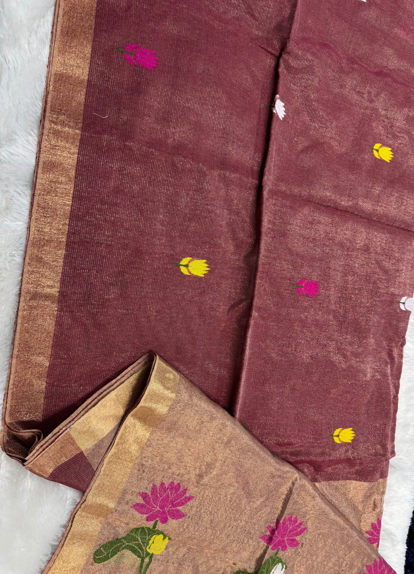 Linen tissue Jamdhani saree-SR1204C