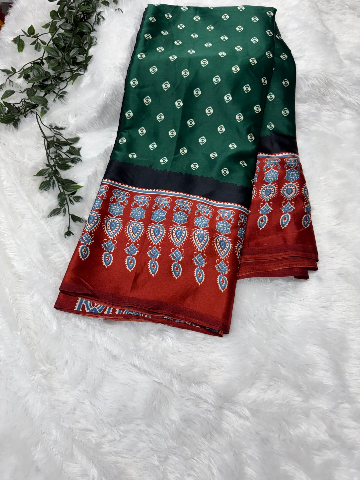 Ajrakh saree-SR1017B