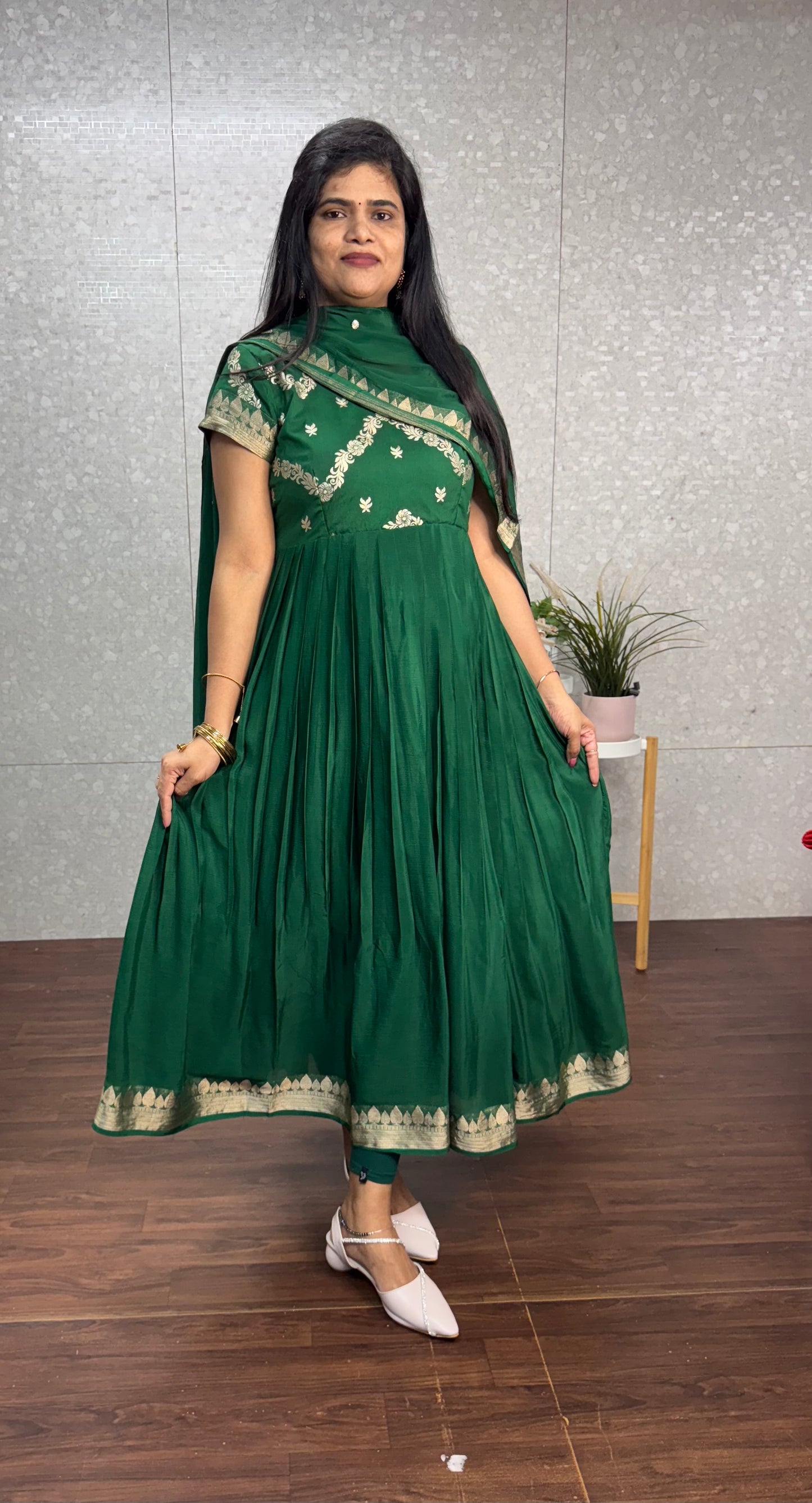 Pure Chinnon anarkali-SRA010C
