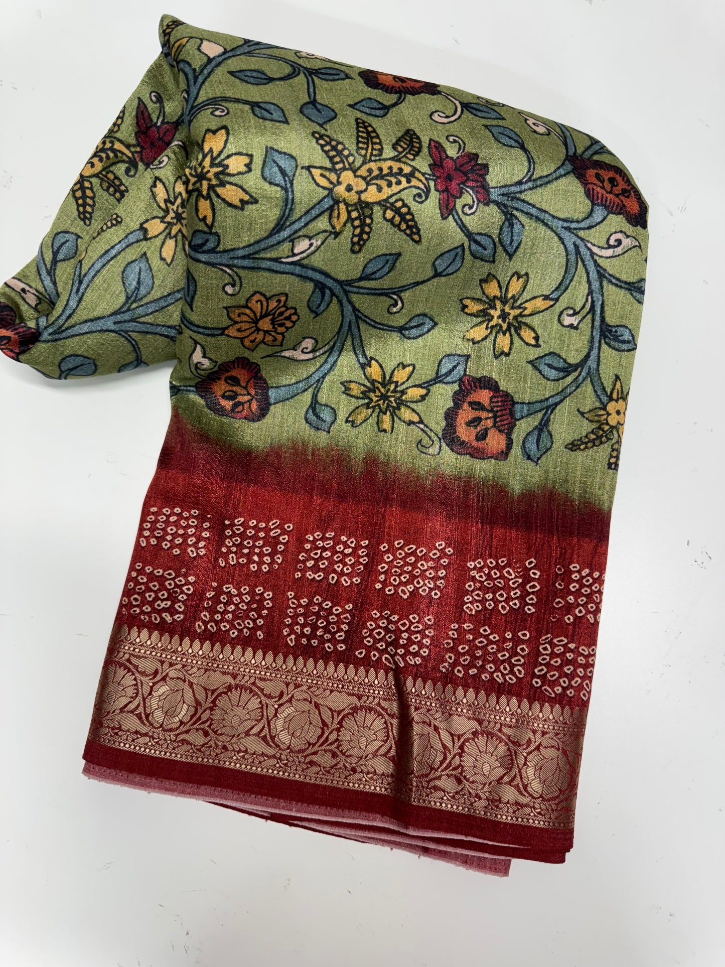 Tassar crepe silk saree-SR1187A