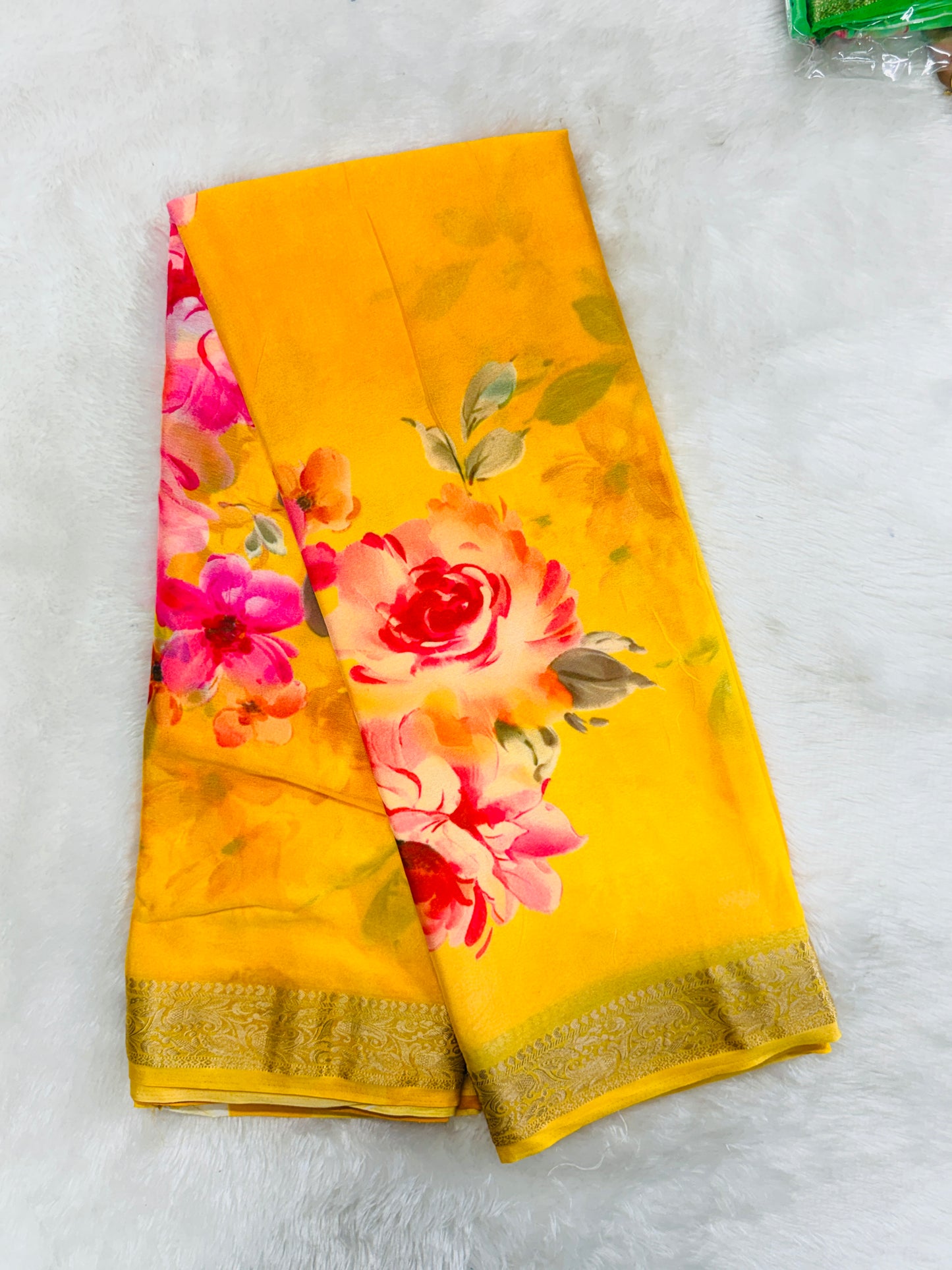 Soft chinnon digital print saree-SR1226A