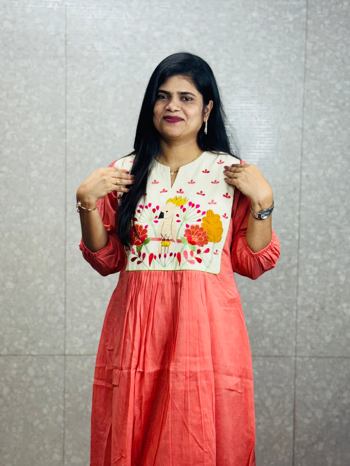 Pure mulmul cotton frock-SRF2003B