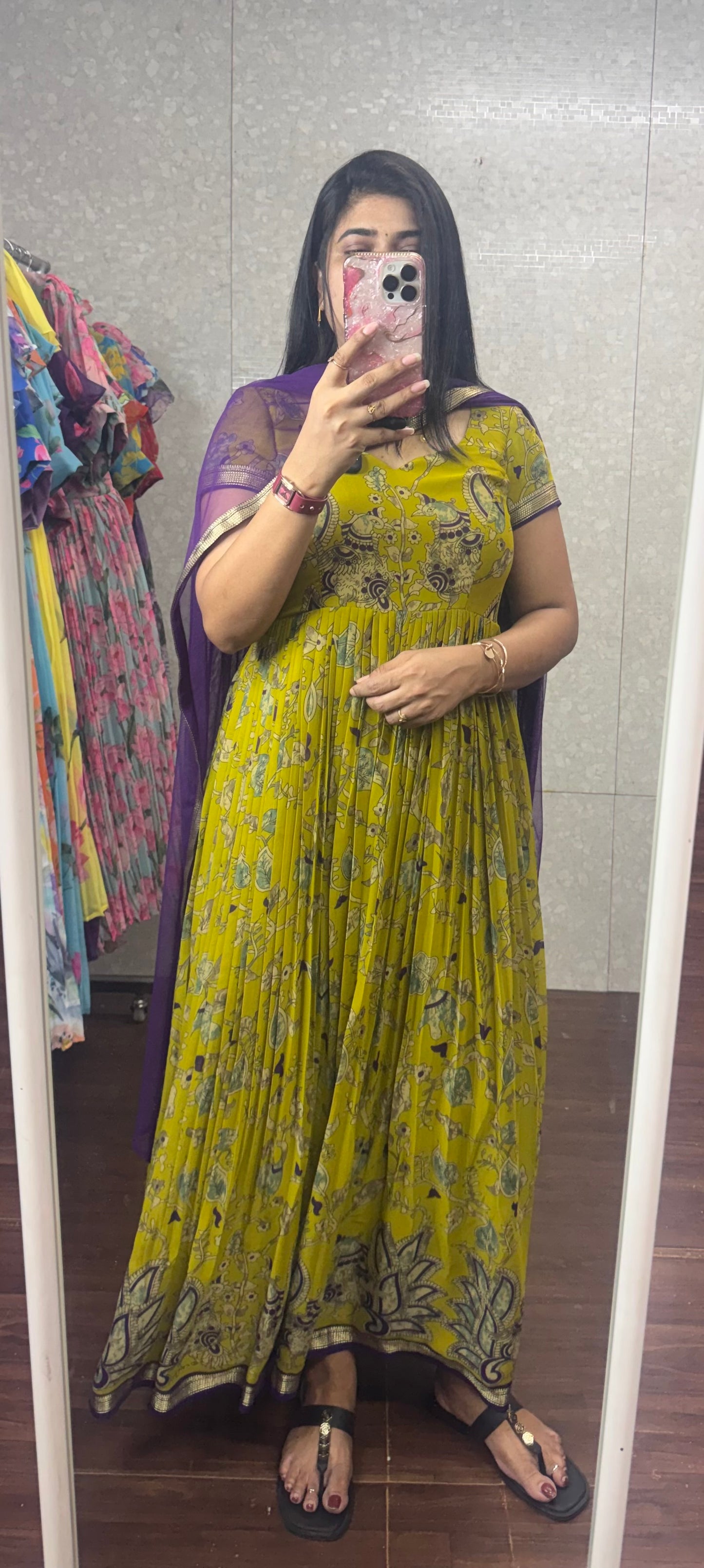 Georget Kalamkari Anarkali-SRA022A