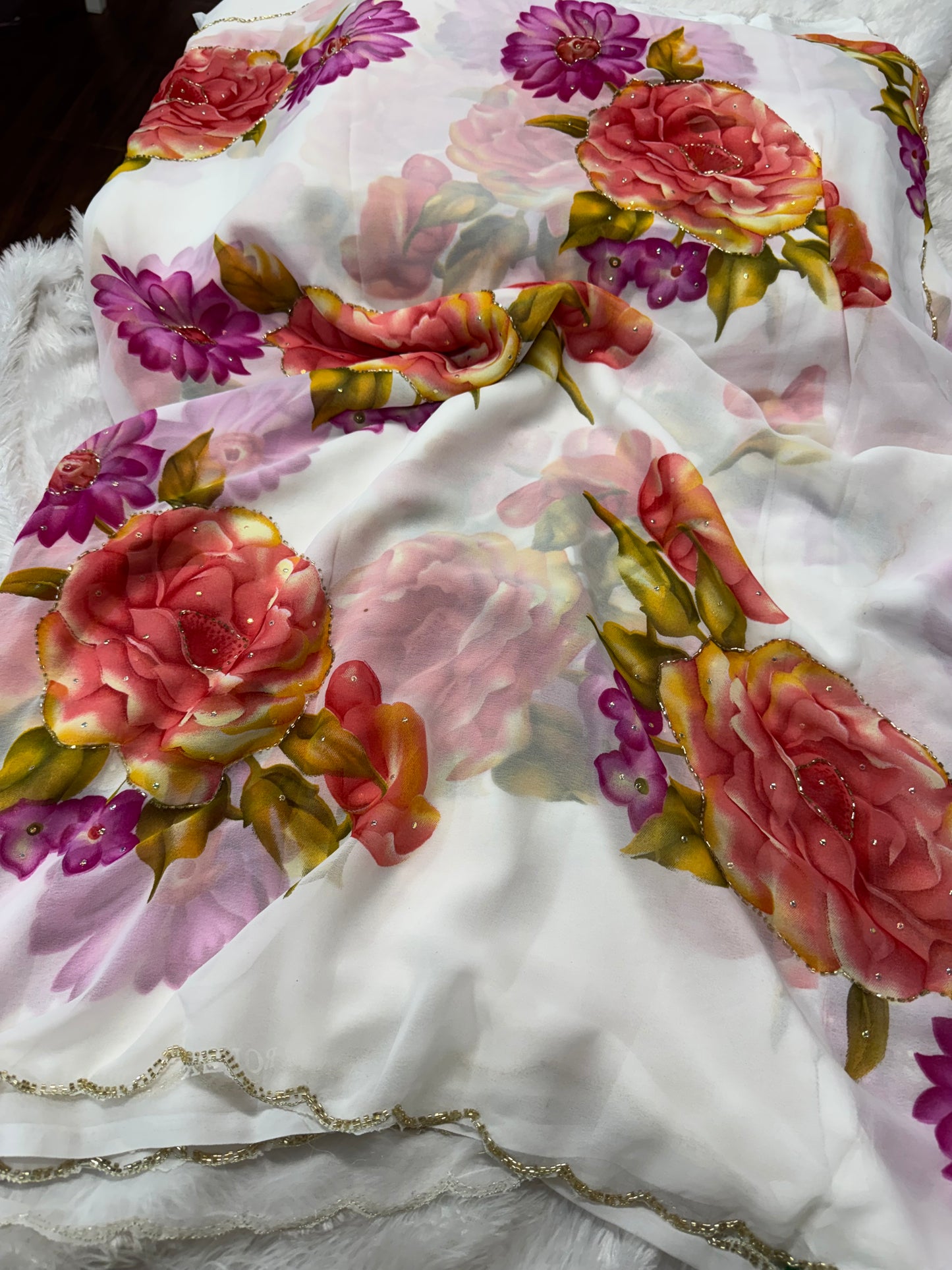Georget floral cocktail saree-SR1219J