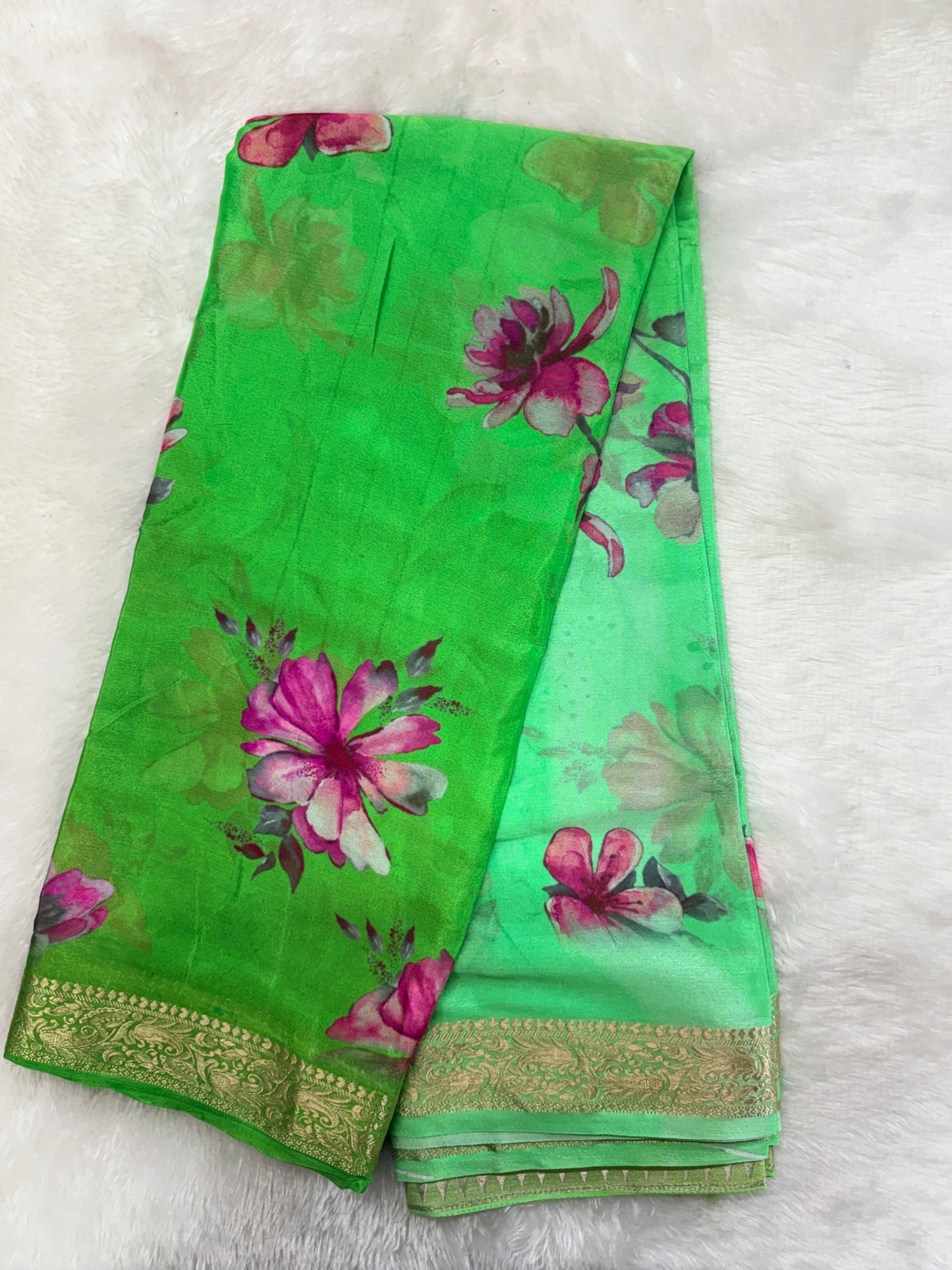 Soft chinnon digital print saree-SR1226F