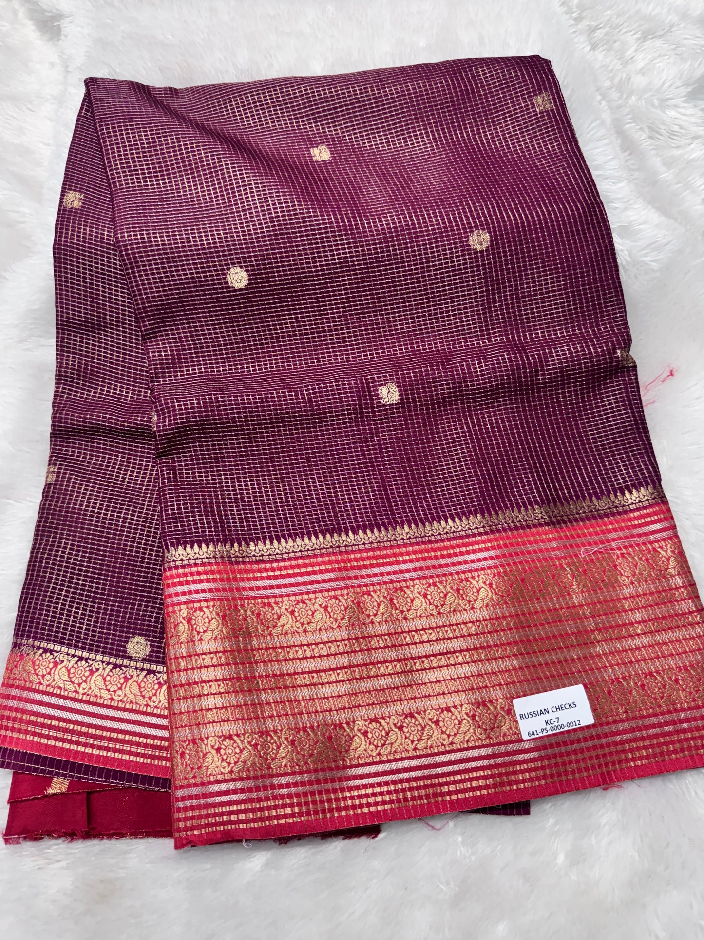 Russian Checks Vintage Saree-SR1265E