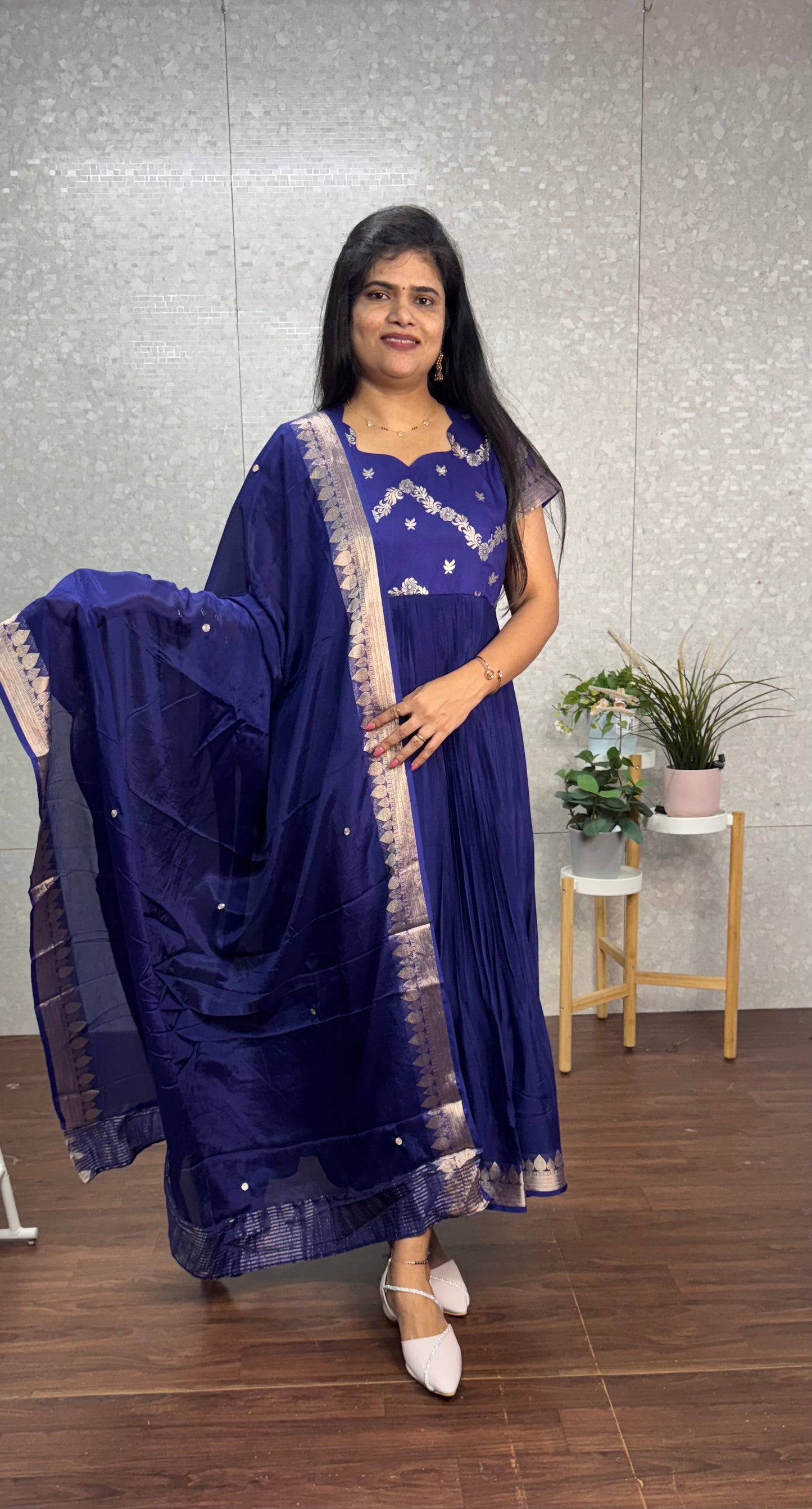 Pure Chinnon Anarkali-SRA010A