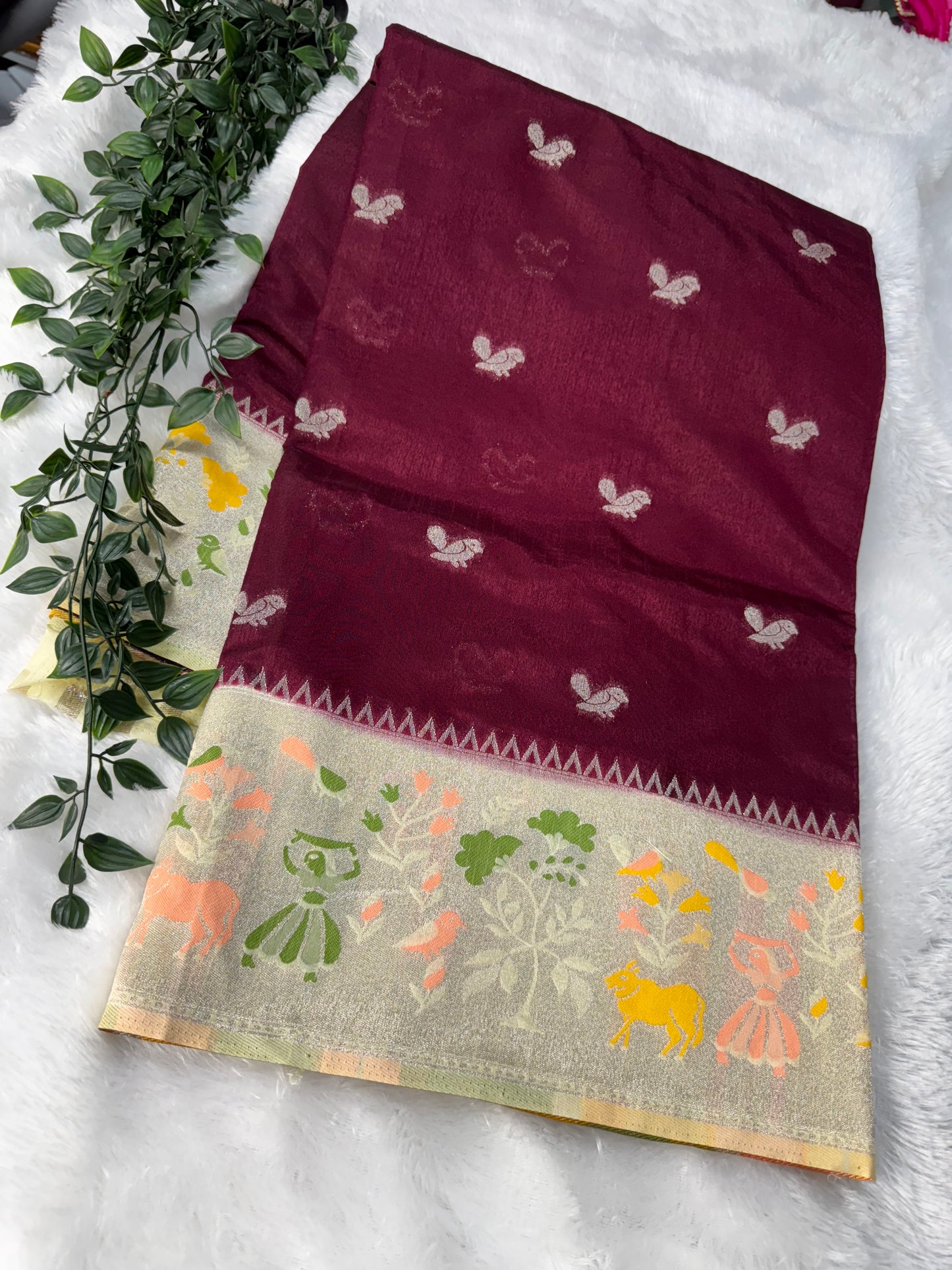 Korean silk saree-SR1100G