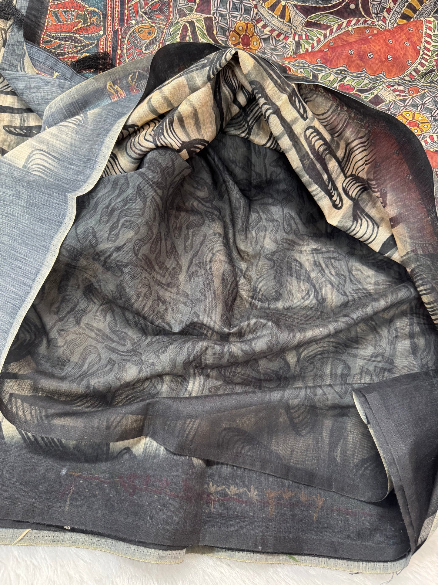 Chanderi work saree