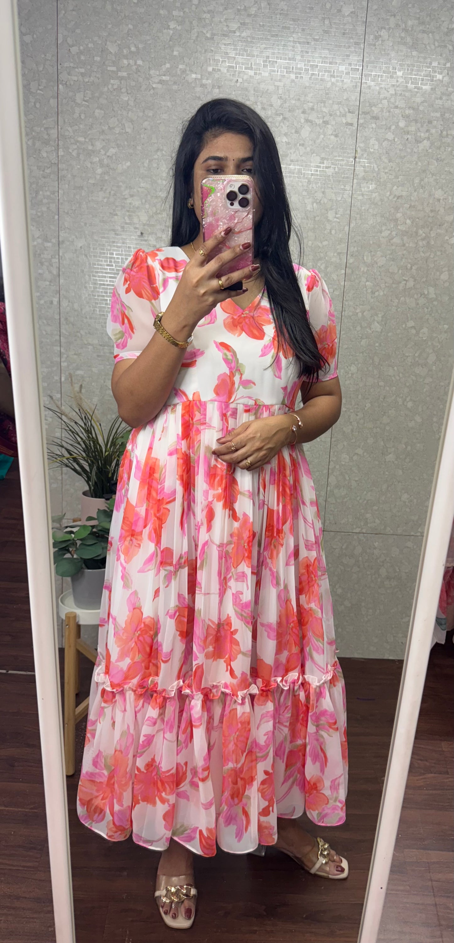 Floral Georget frocks -SRF1040