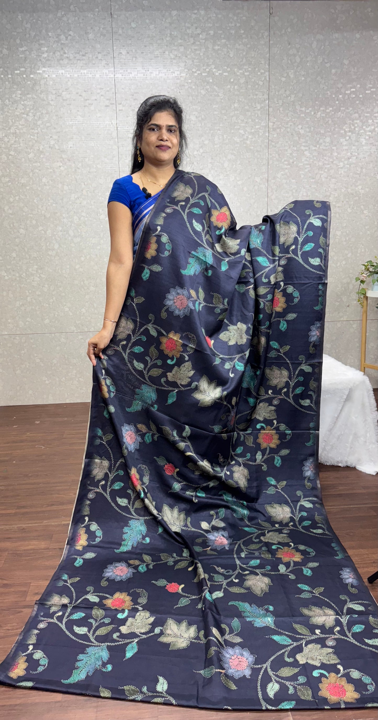 Tassar Kalamkari saree-SR1049
