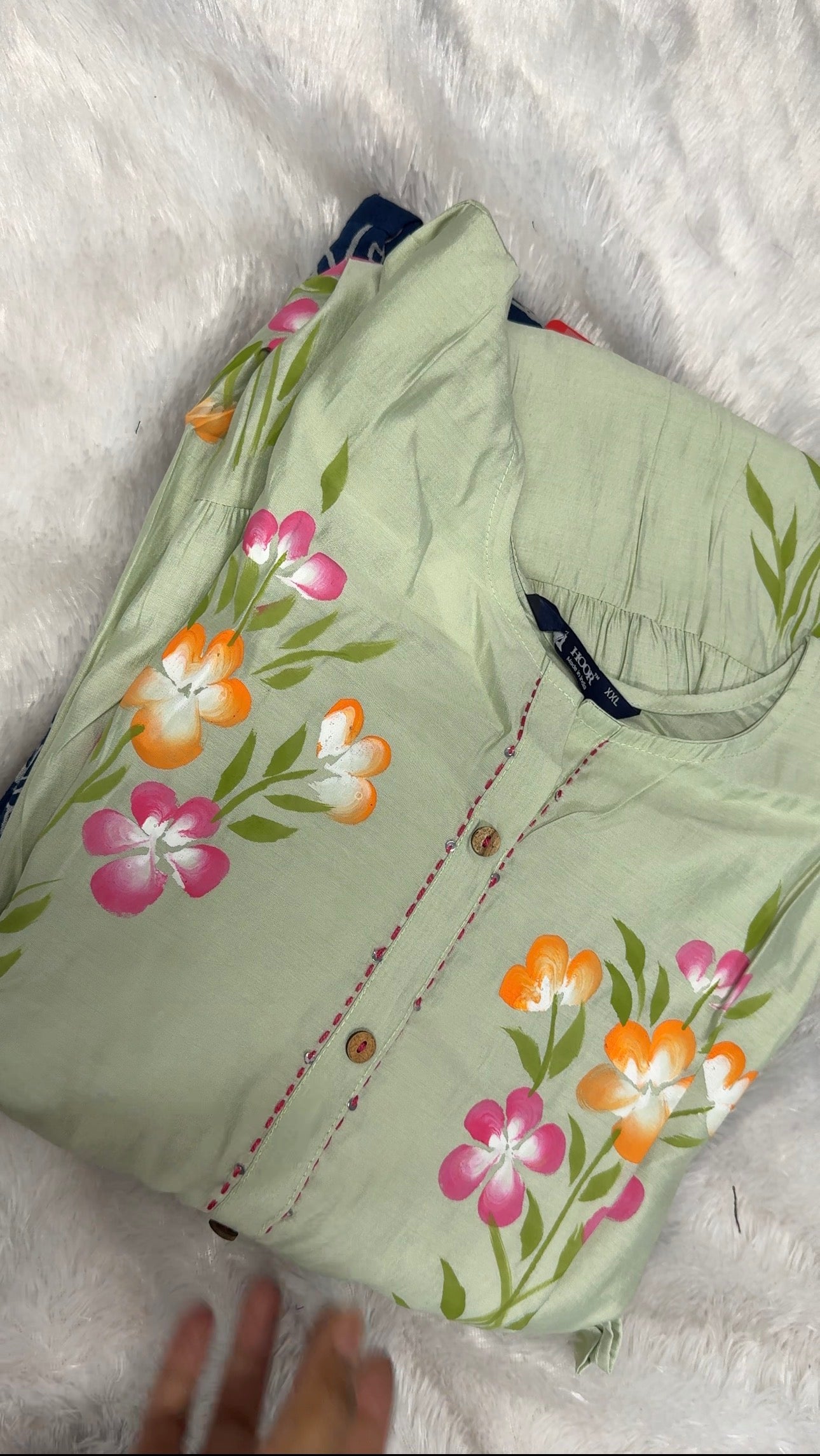 Roman silk brush paint frock -XXL