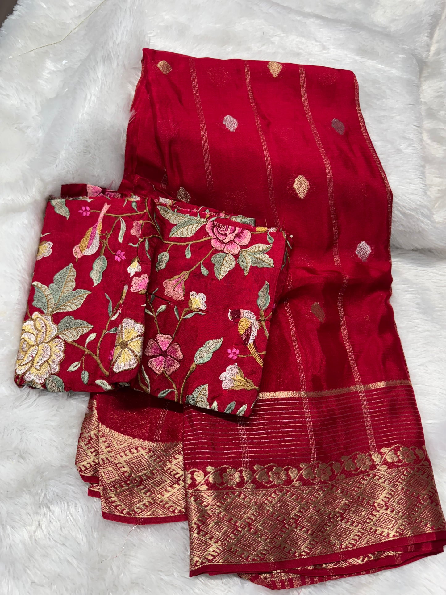 Pure chinnon silk sarees-SR1179L