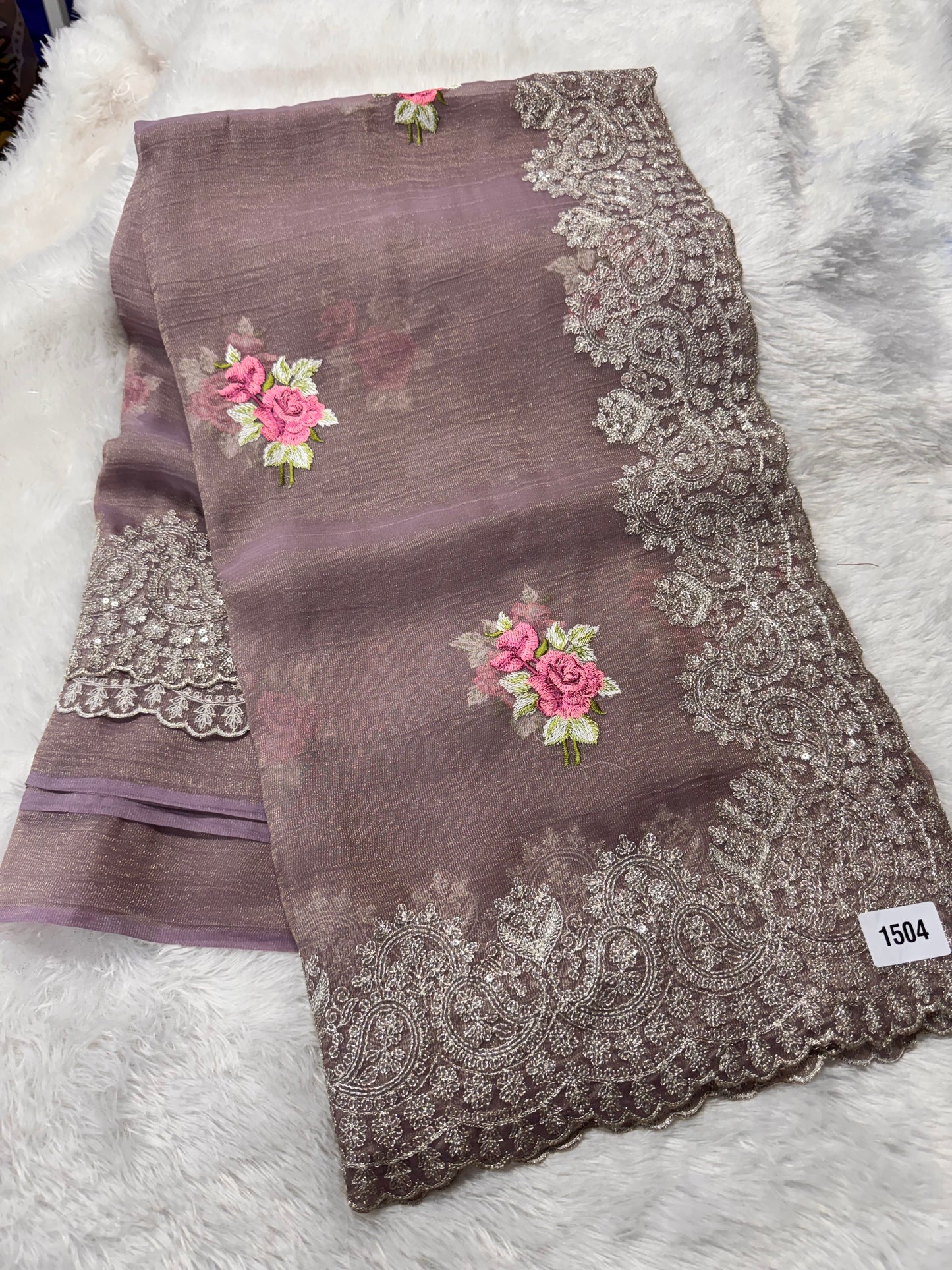 Crush tissue Georget saree-SR1283E