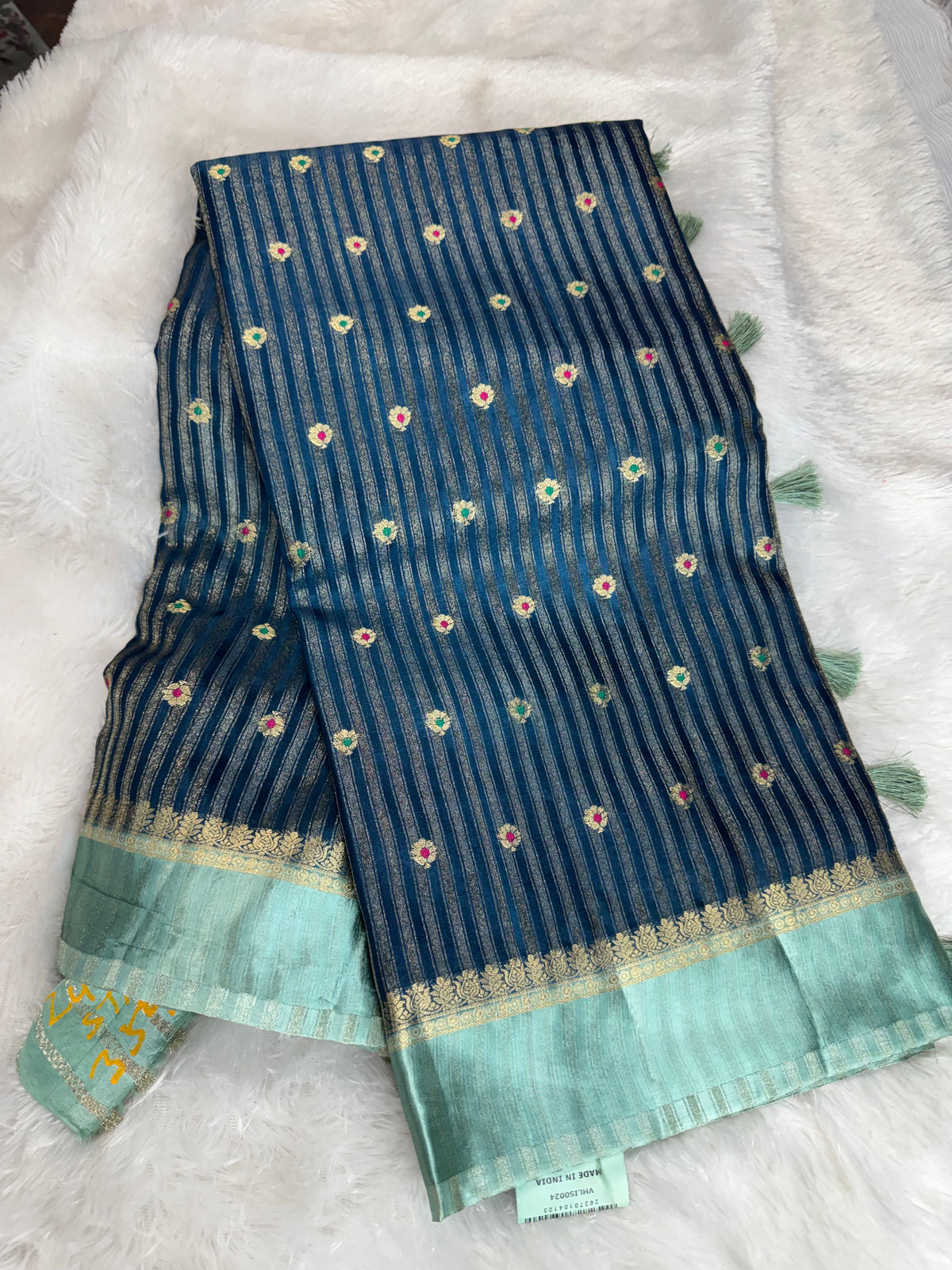 Fancy tissue stripes saree-SR1311C
