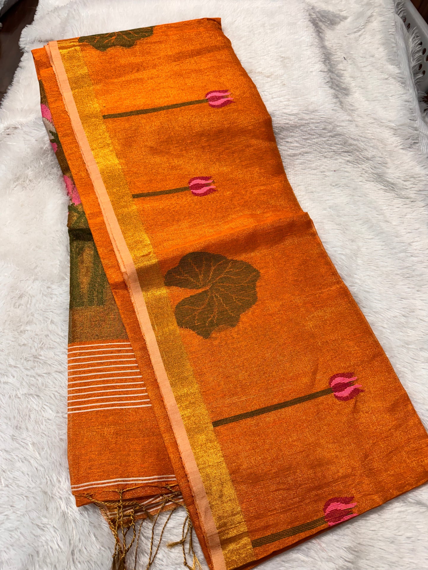 Linen tissue Jamdhani saree-SR1271K
