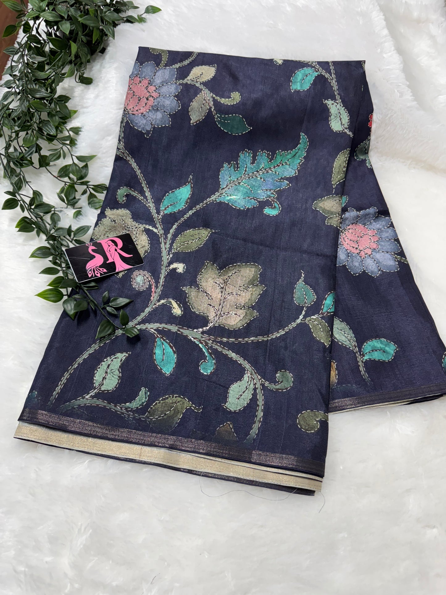 Tassar Kalamkari saree-SR1049