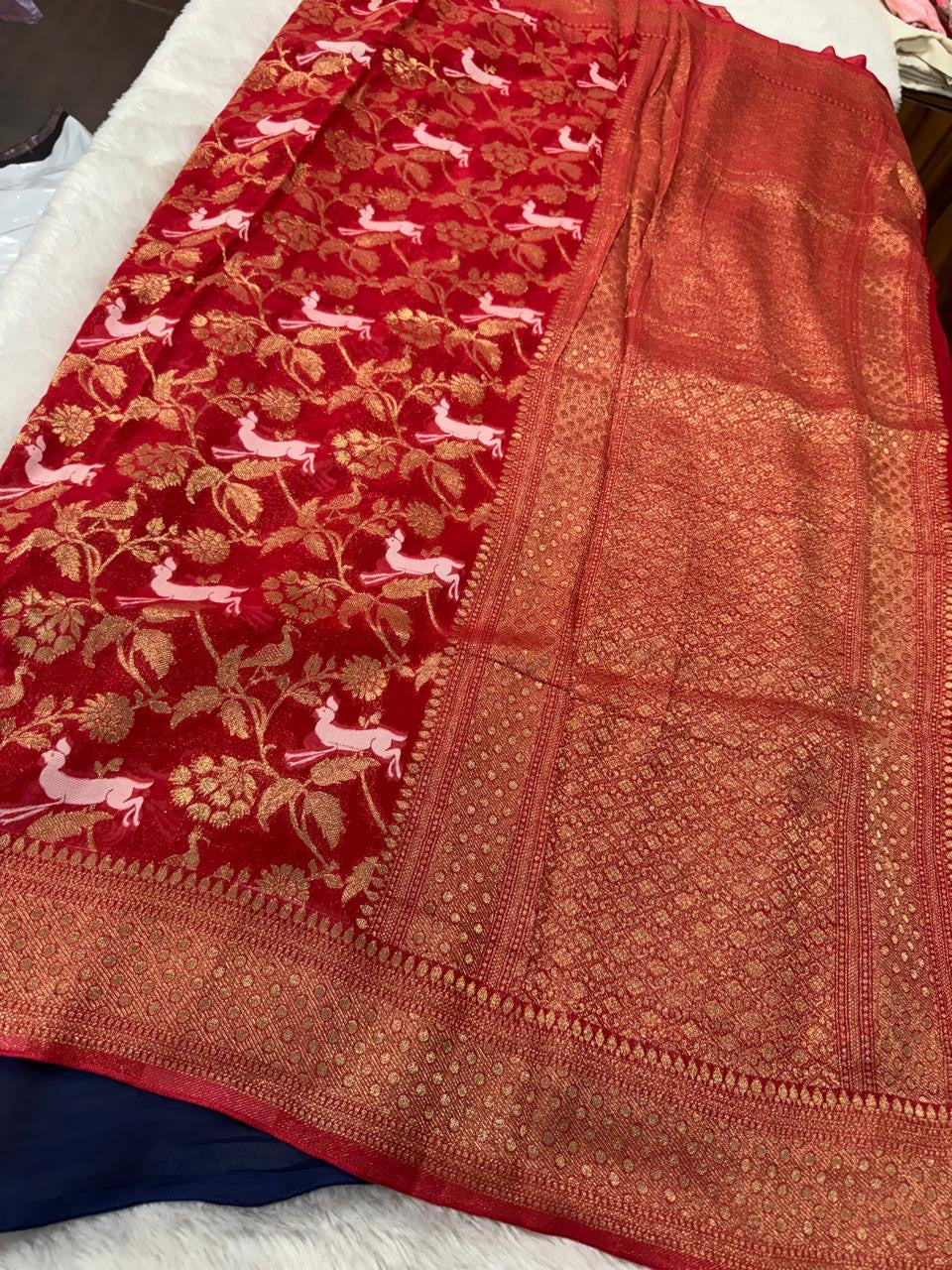 Banarasi khaddi Georget saree - SRCS004