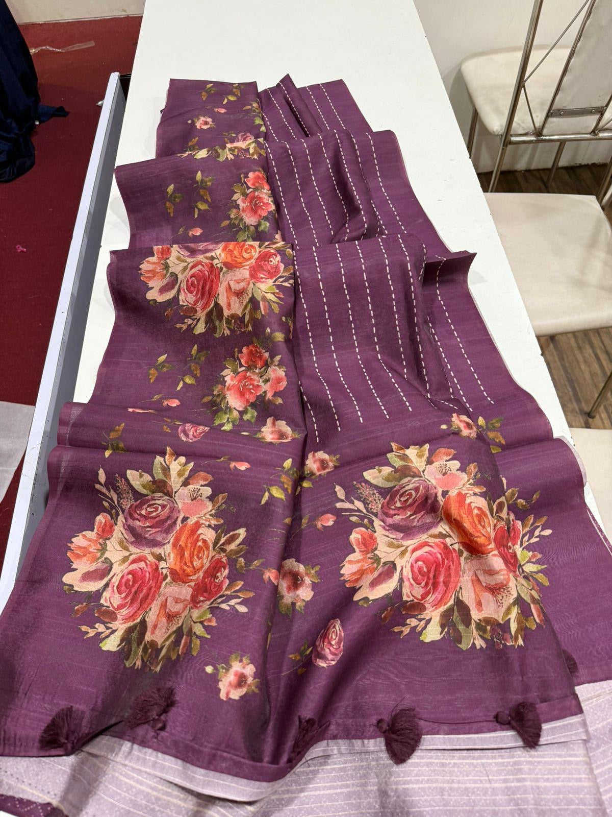 Soft Tassar saree-SR1060D