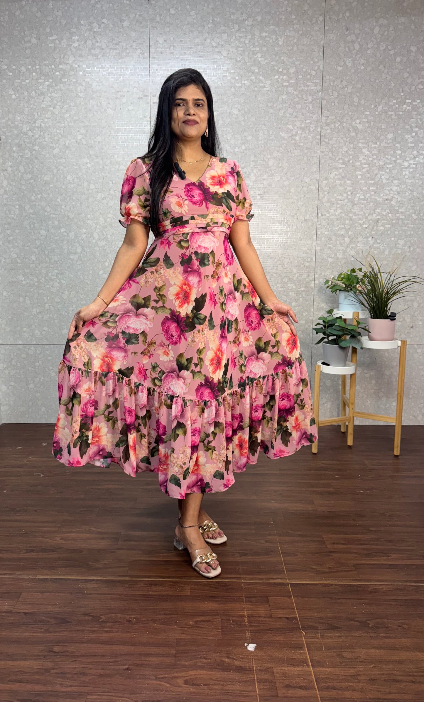 Georget floral frock-SRF1027C