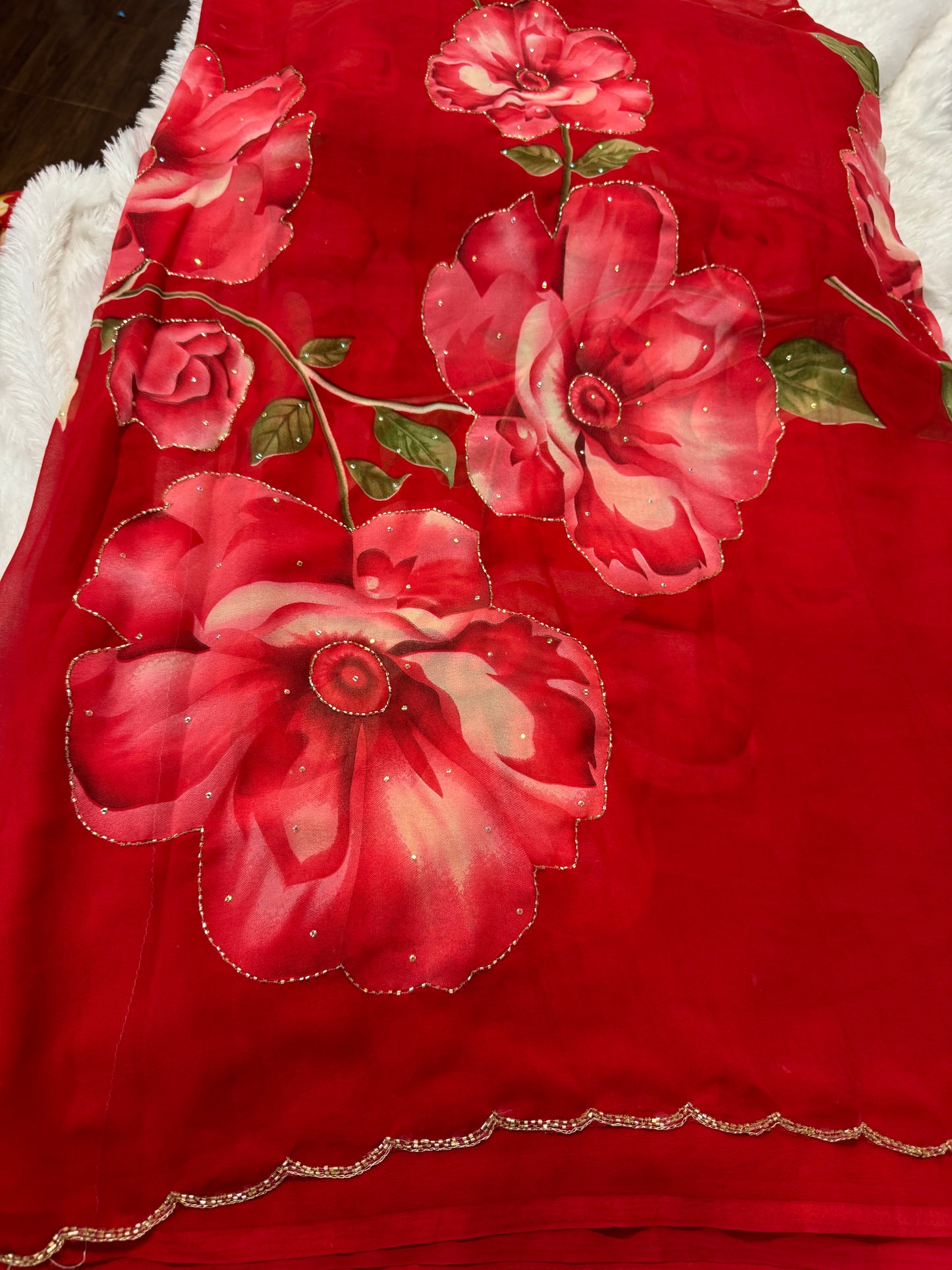 Georget floral cocktail saree-SR1219F