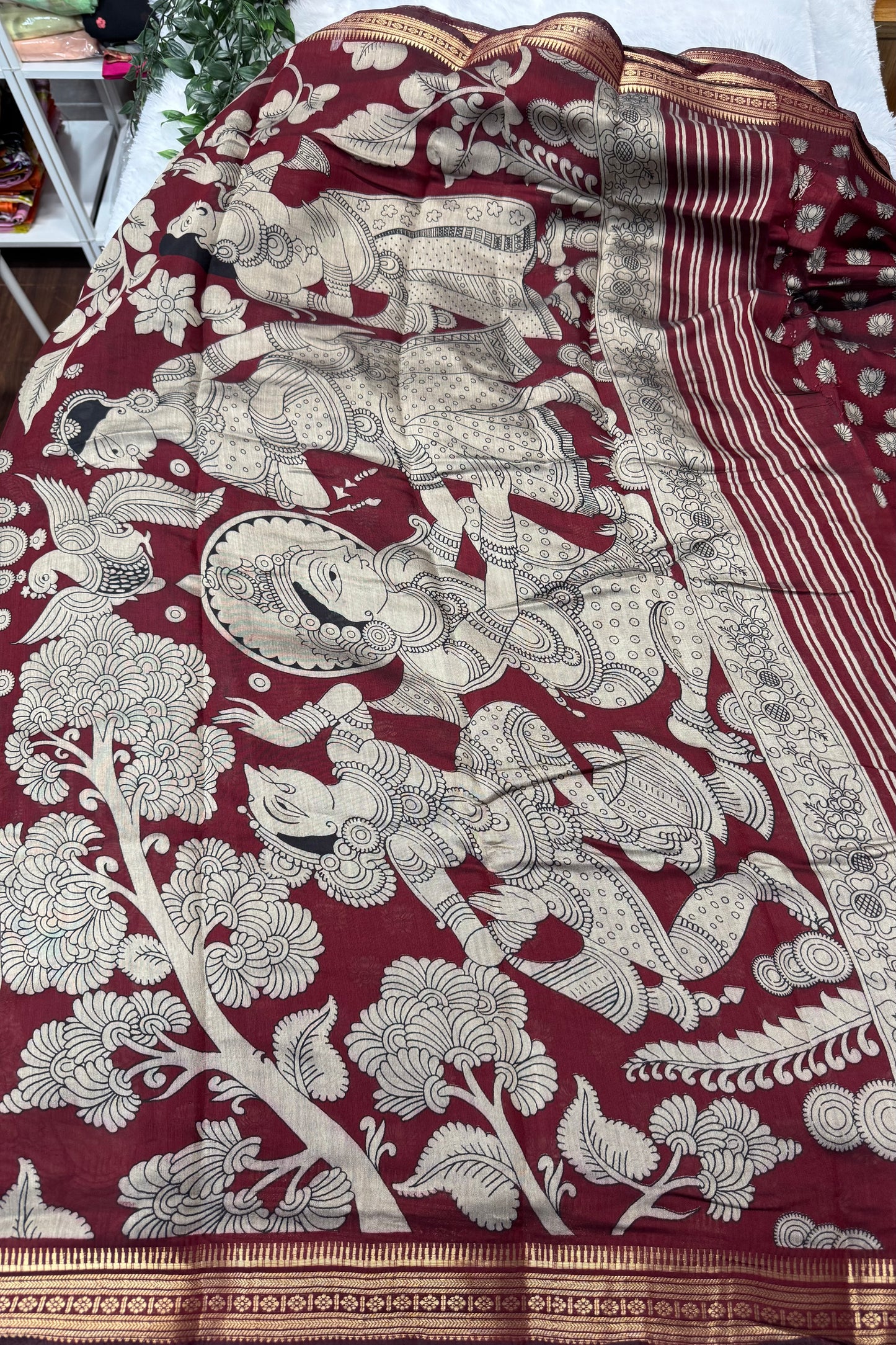 Mushru silk Kalamkari-SR1035B