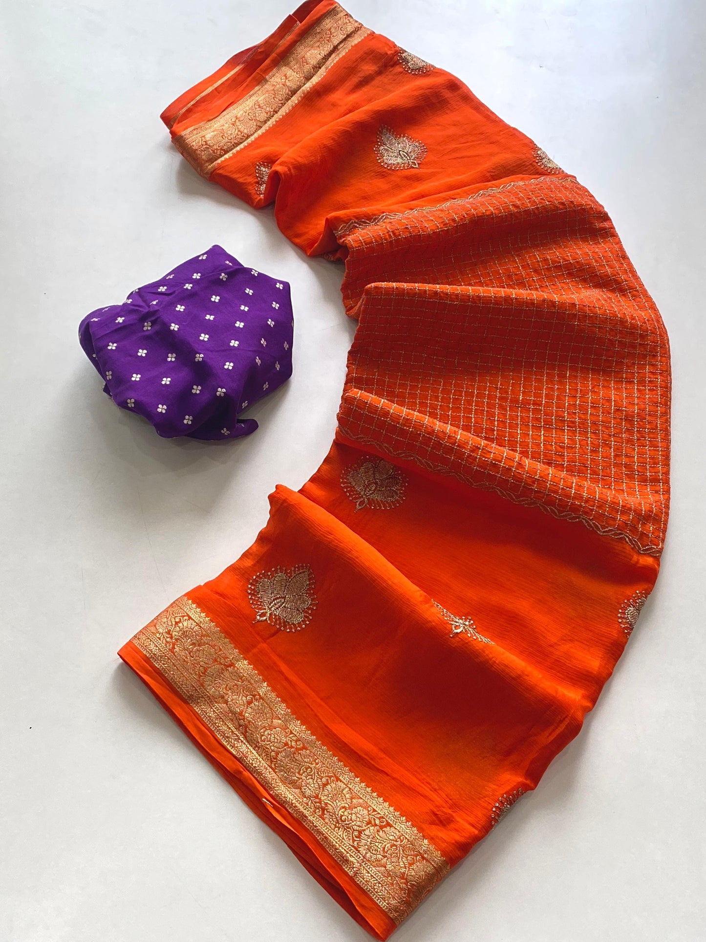 Pure Chinnon chiffon saree-SR1055A