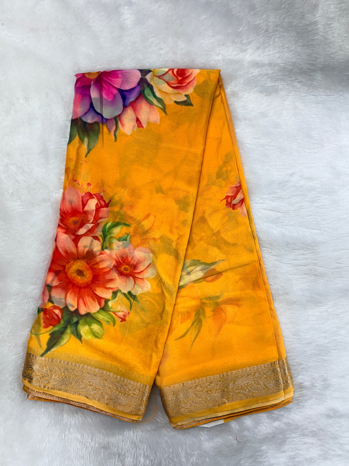 Soft chinnon digital print saree -SR1226H
