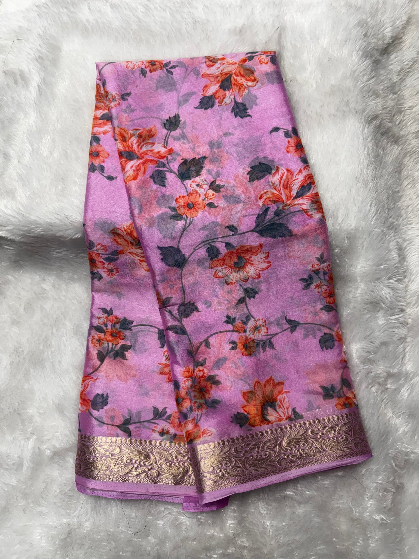Chinnon floral print saree-SR1236N