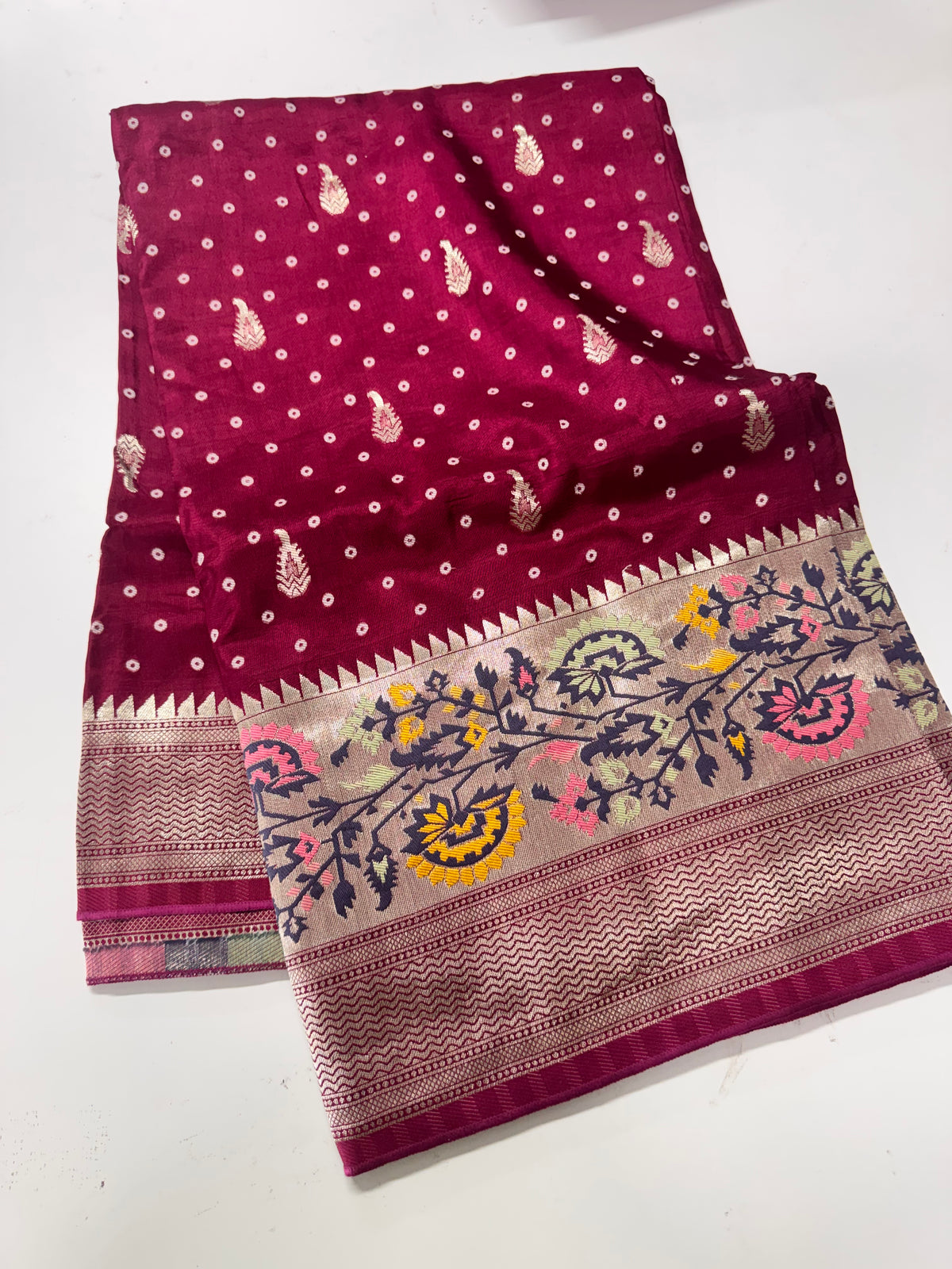 Pure Tassar Georget saree-SR1289
