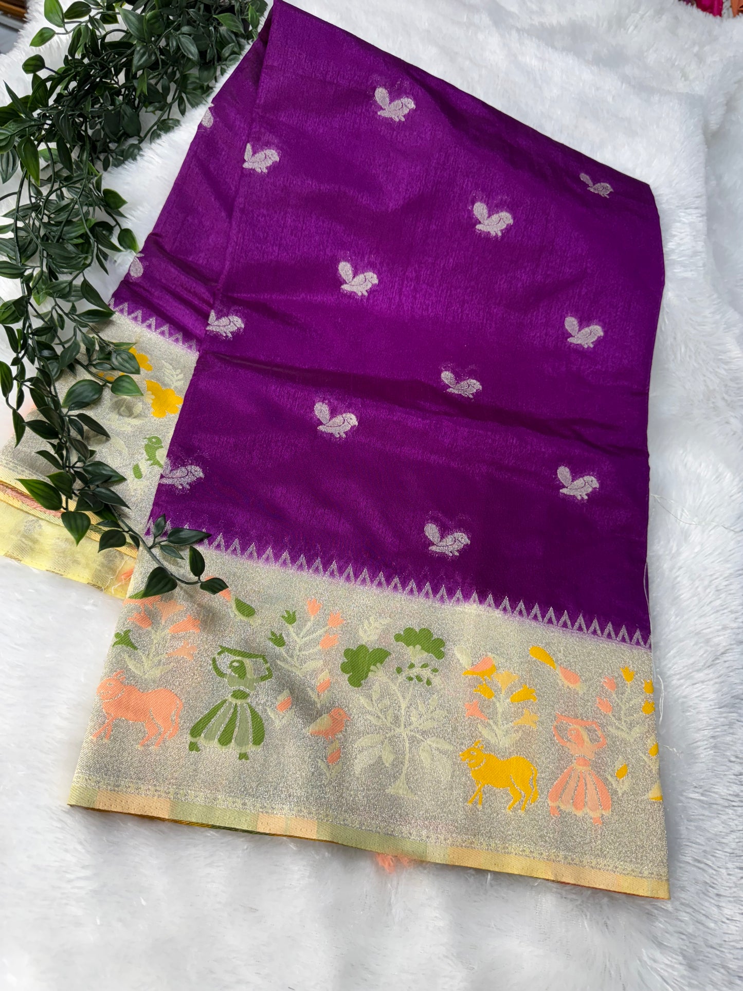 Korean silk saree-SR1100E