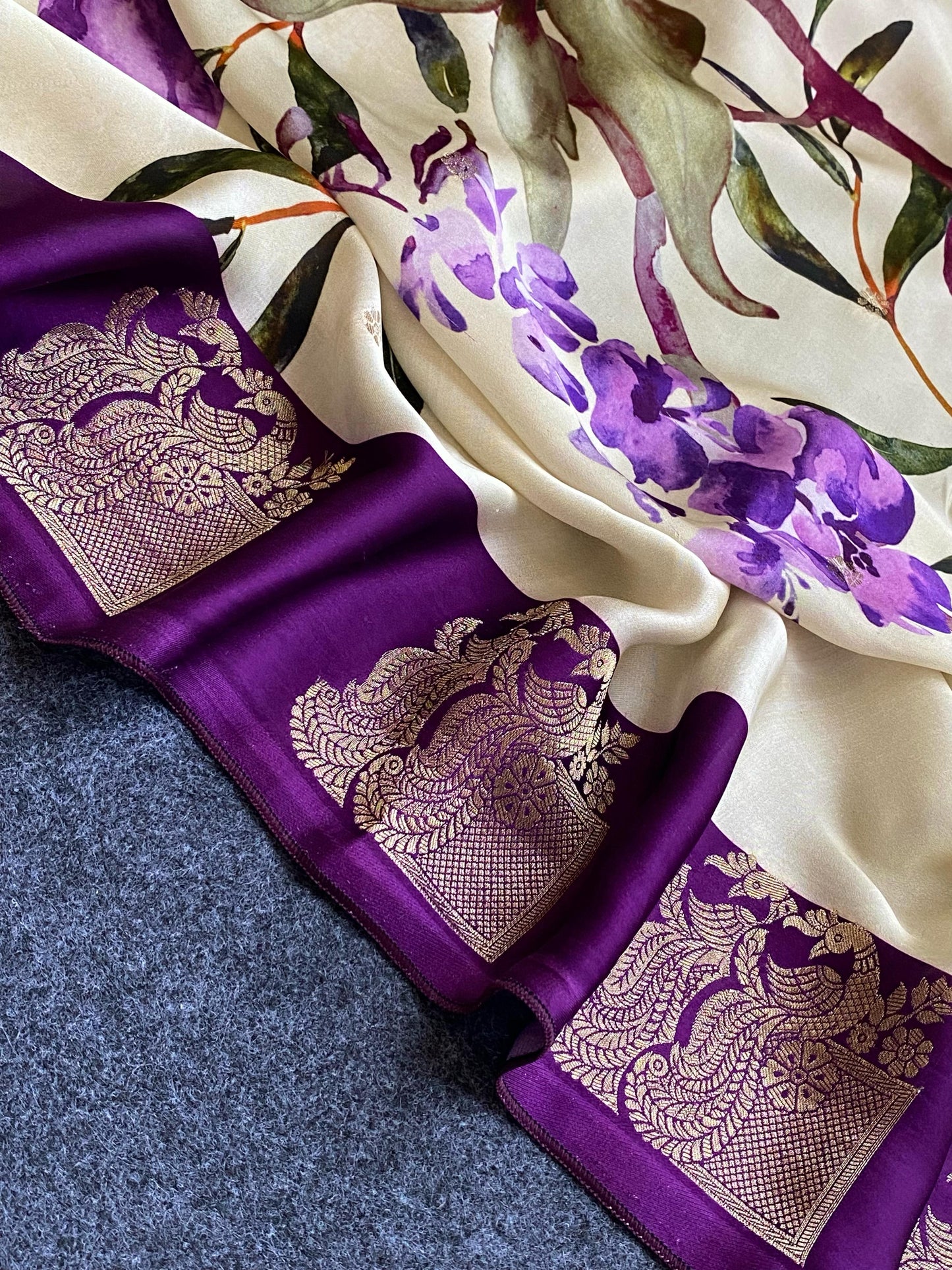 Pure satin silk Designer saree-SR2020