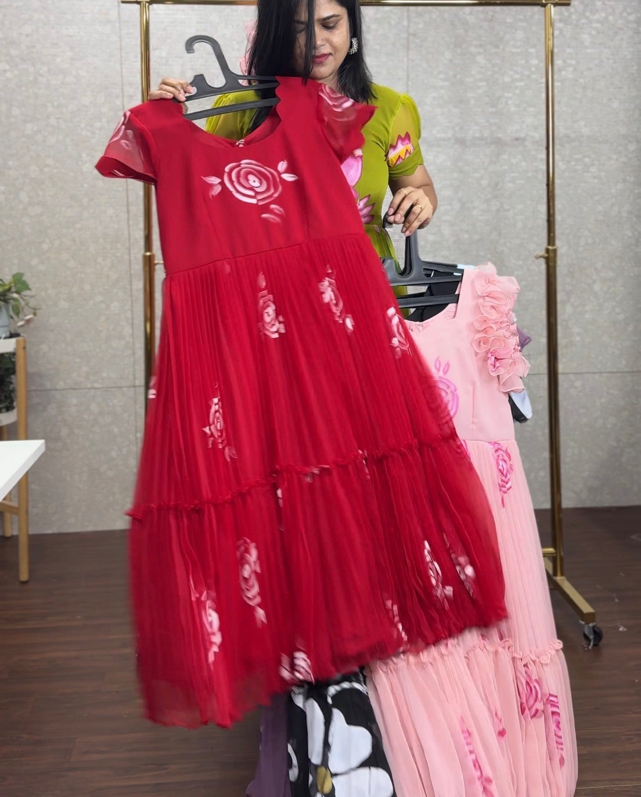 Handpainted Georget frock -SRF1072G