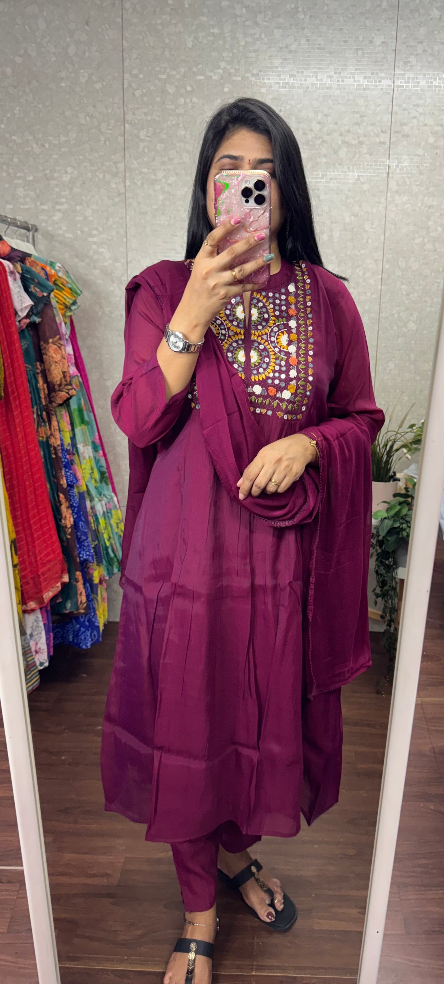 Mulchanderi Aline suit -SRS059G