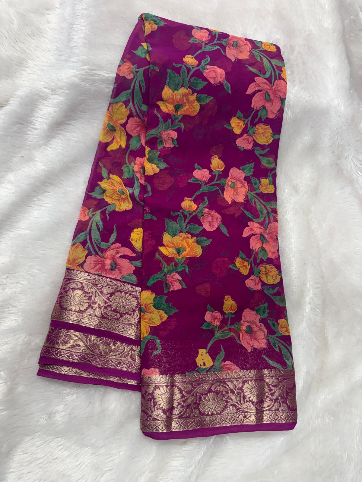Chiffon floral saree-SR1343H
