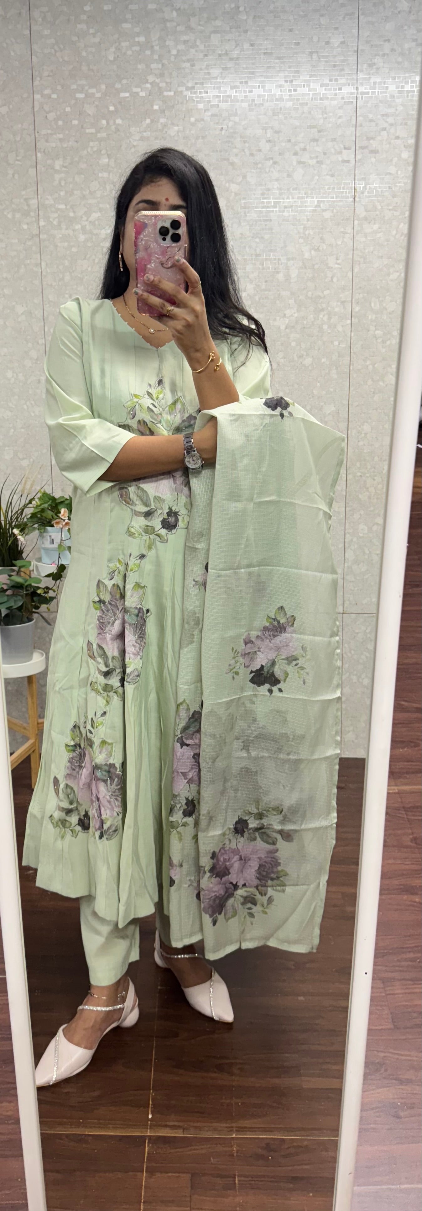 Appliqué work Anarkali set-SRS004A