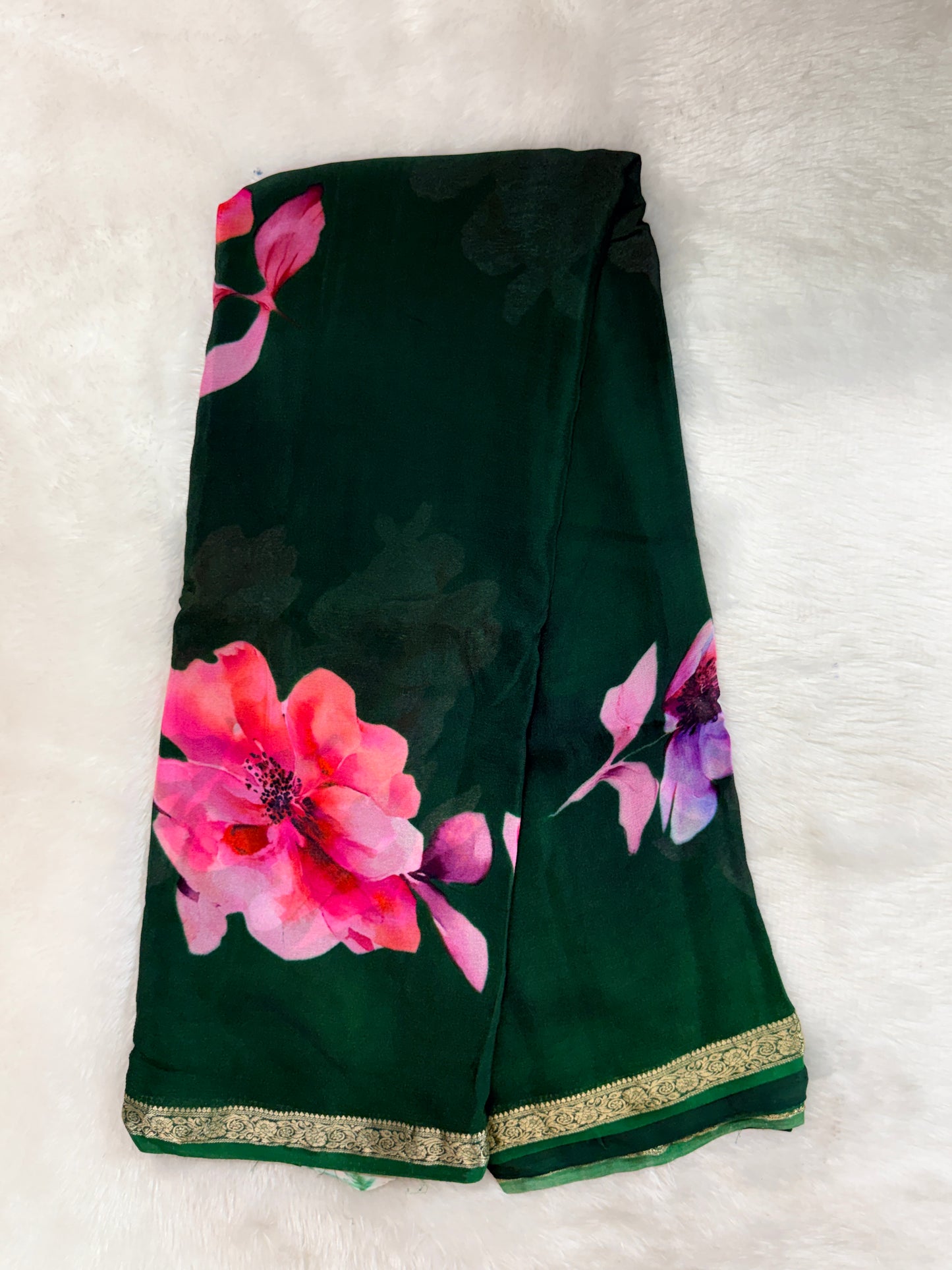 Pure chinnon digital print saree-SR1227D