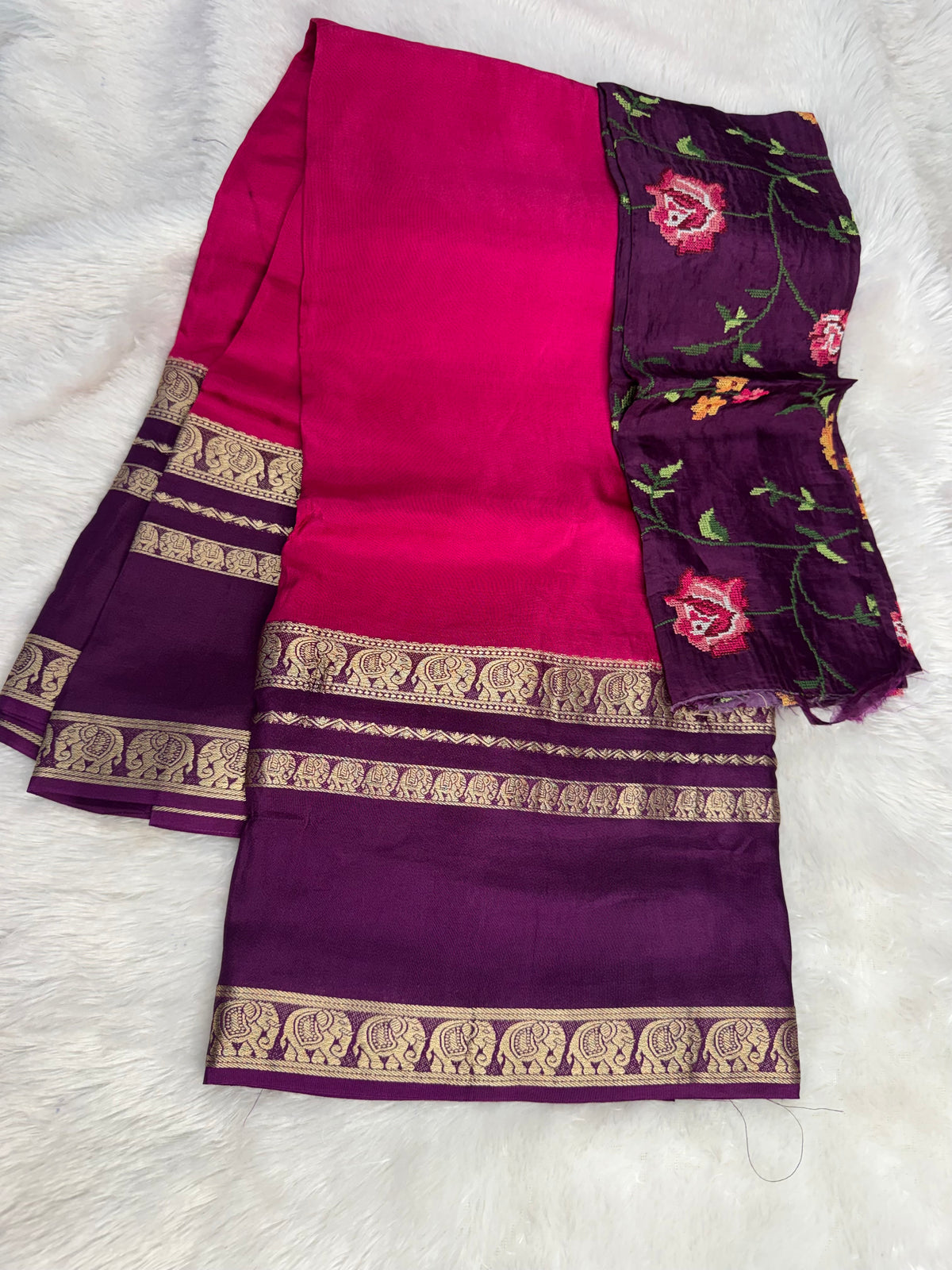 Mysore crepe saree-SR1342C